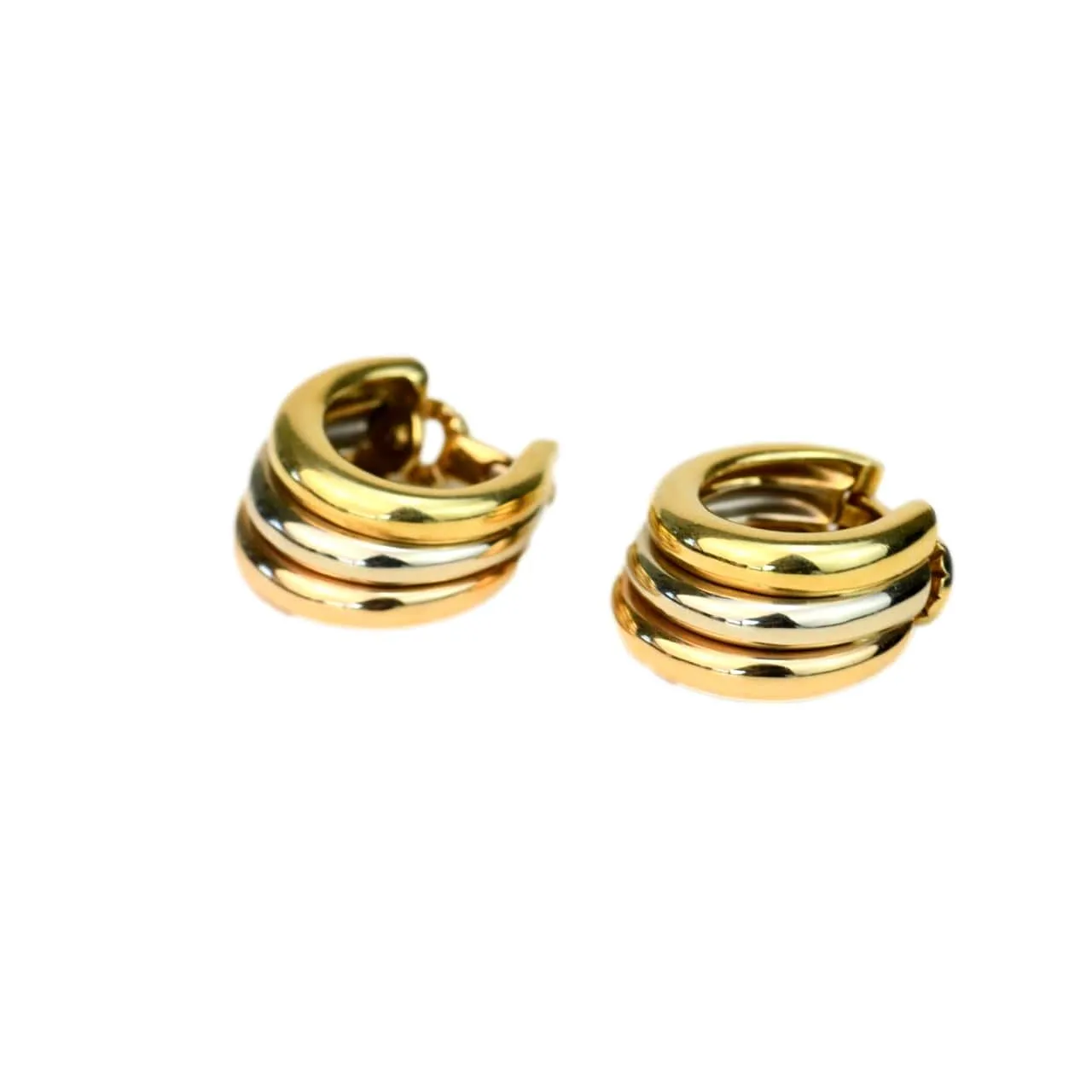 Cartier Vintage Trinity 18K Yellow White & Rose Gold Earring