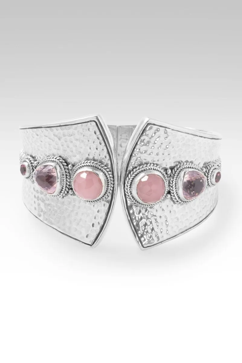 Choose Love Bangle Bracelet? in Ballet Blush Quartz, Rose Quartz & Pale Plum? Mystic Topaz
