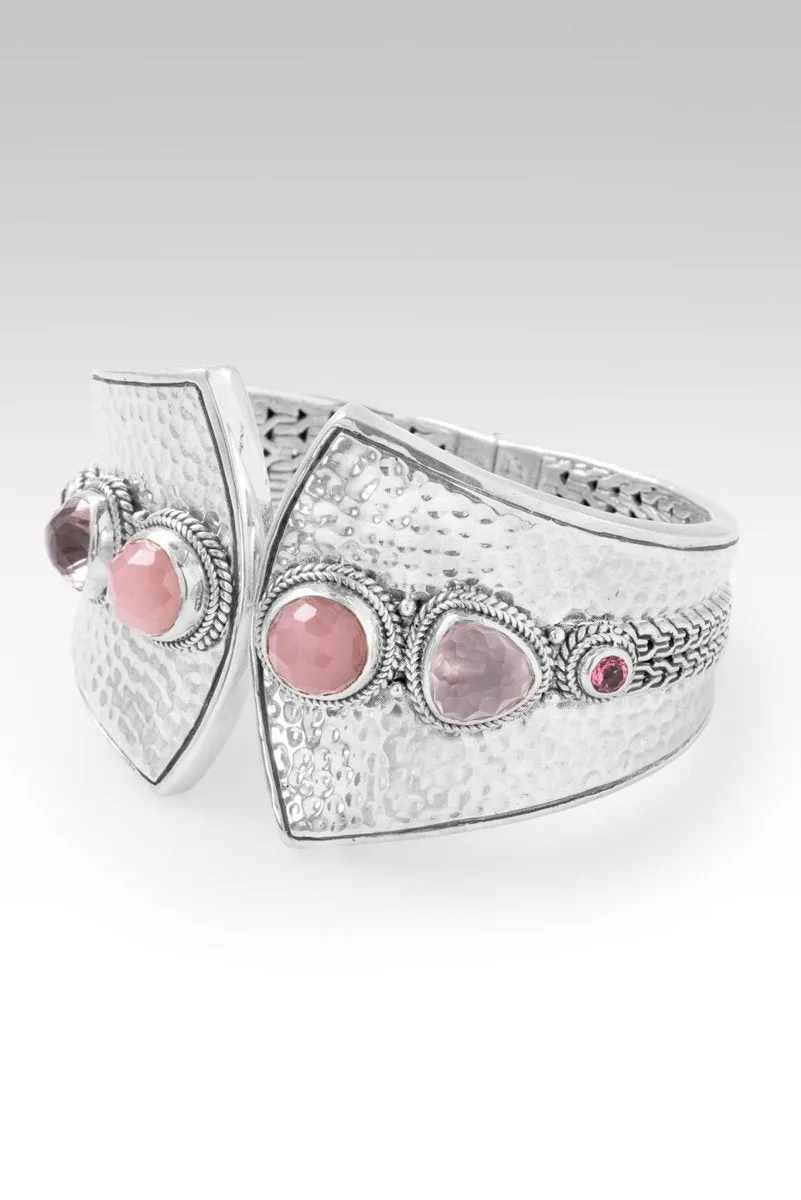 Choose Love Bangle Bracelet? in Ballet Blush Quartz, Rose Quartz & Pale Plum? Mystic Topaz