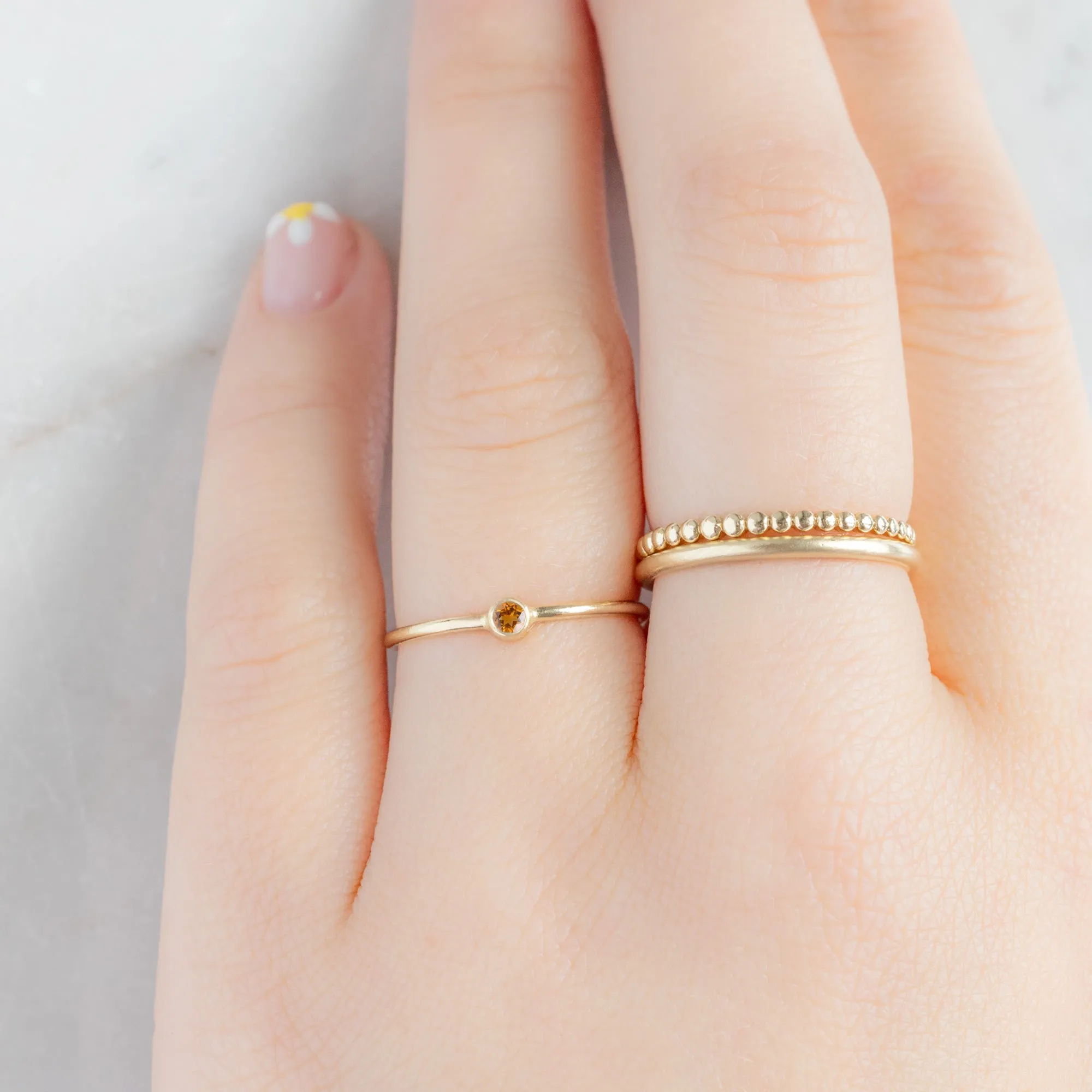 Citrine Birthstone Stacking Ring | Yellow, Rose or White Gold