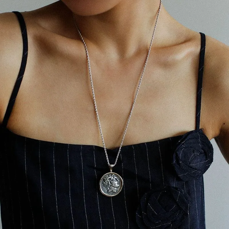 Classic Alexander Silver Coin Plus Necklace - Silver