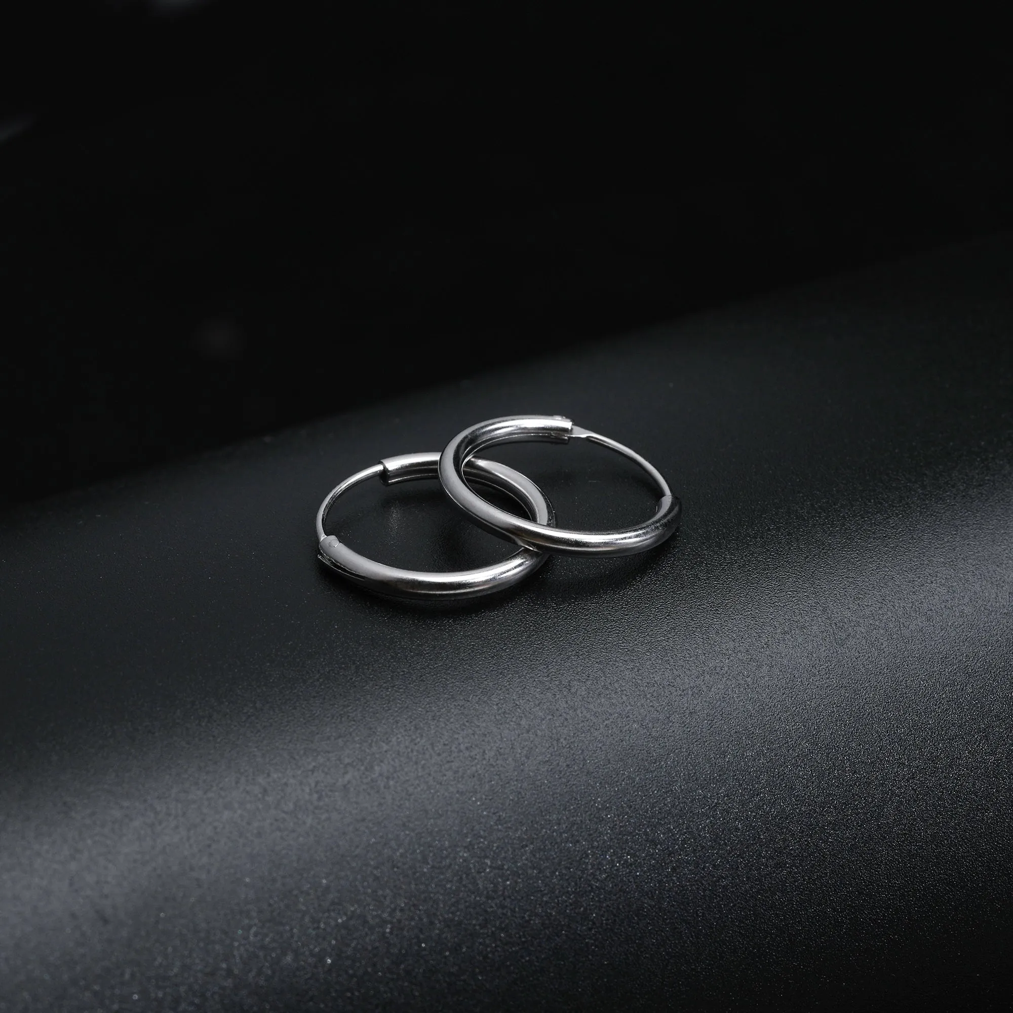 Classic Silver Hoop Earrings For Him