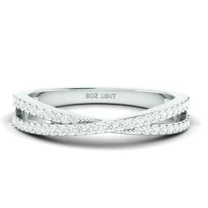 Crisscross Natural Diamond Pave Band in 18K Gold