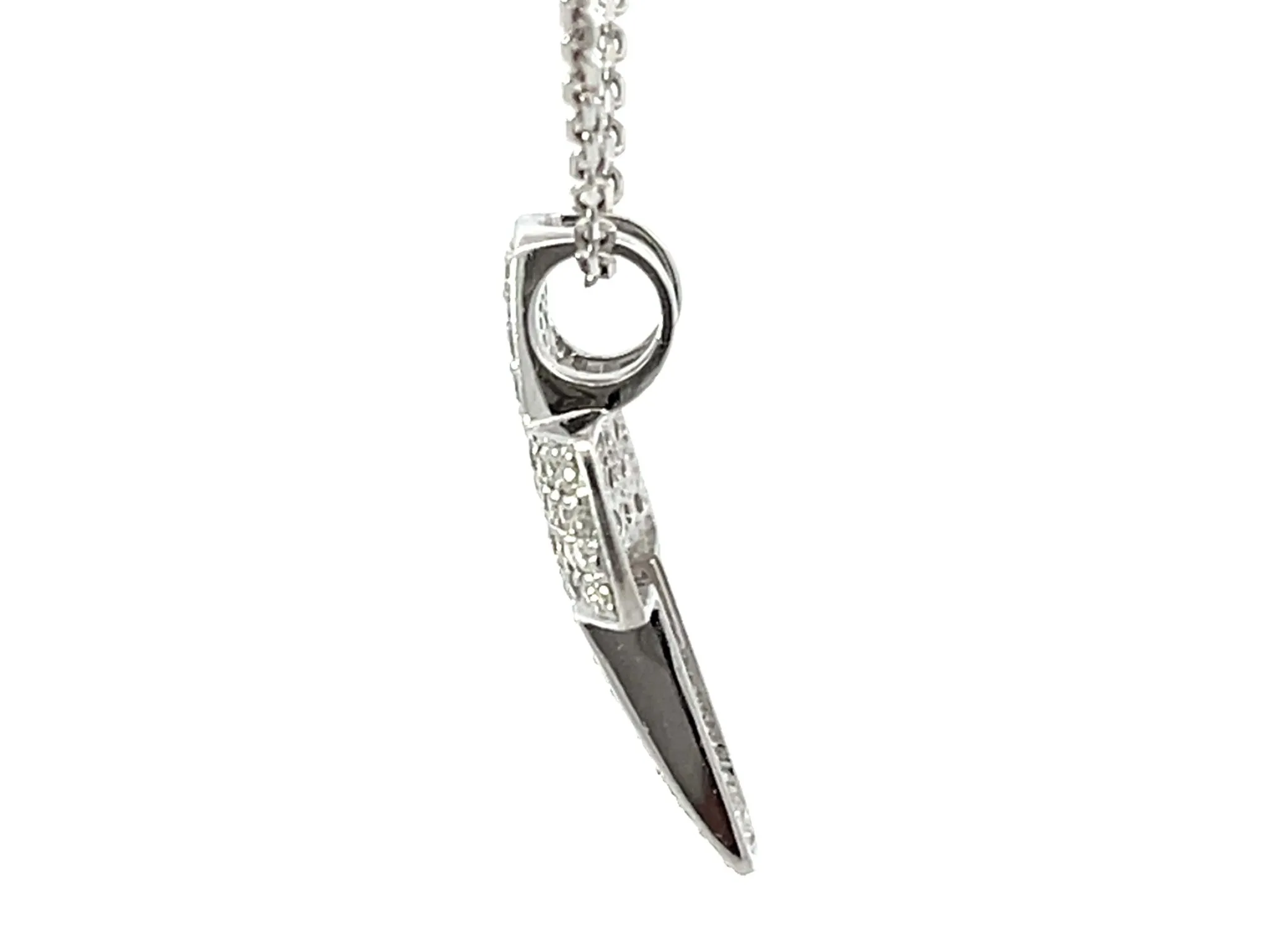 Cross Diamond Necklace Solid 14k White Gold