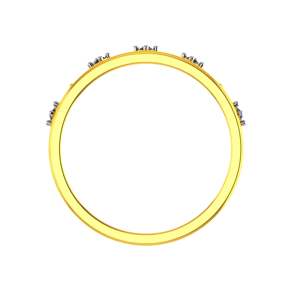 Crown-shaped 14k Gold Ring With Hearts And American Diamonds