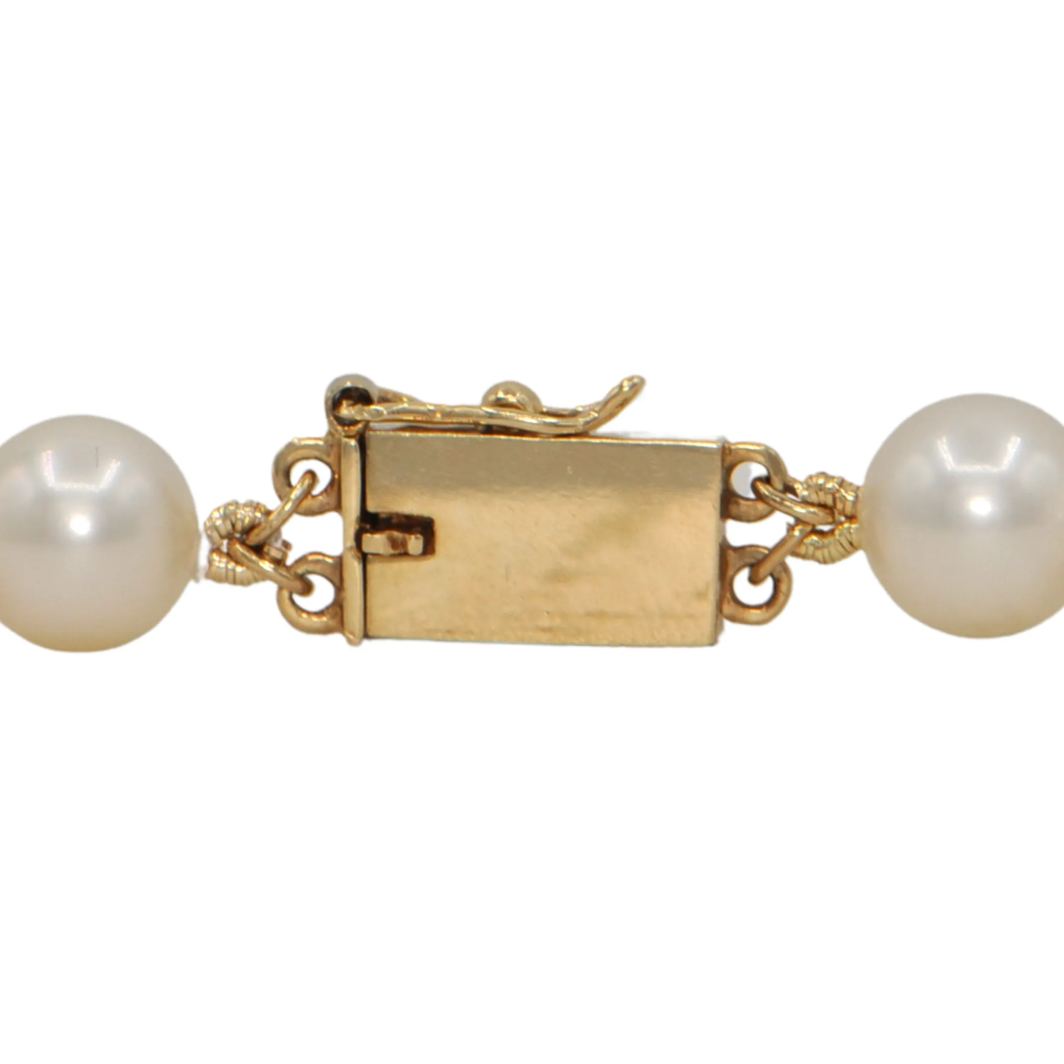 Daisy Exclusive 16" 7.5-8.0mm Single Strand Japanese Cultured Pearl Necklace with 14k Gold Box clasp