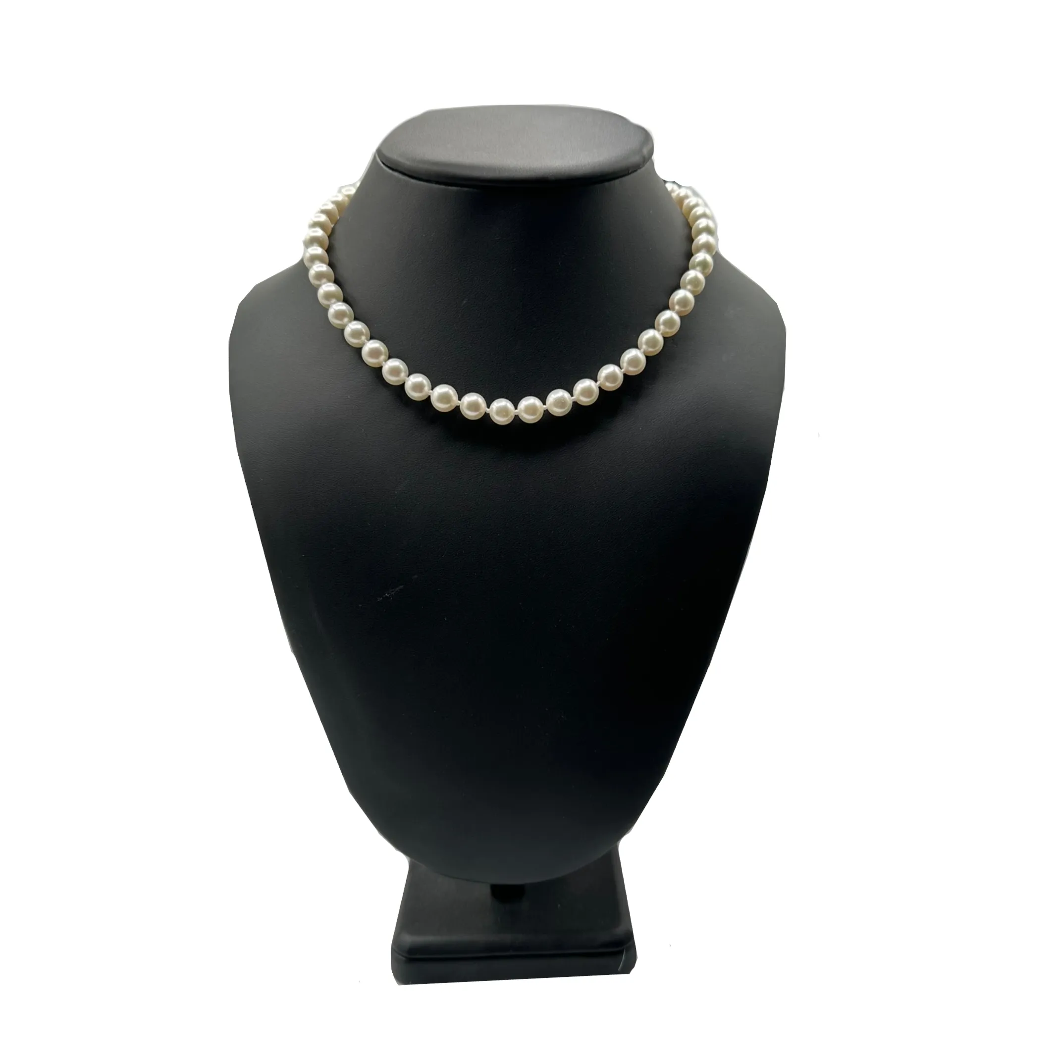 Daisy Exclusive 16" 7.5-8.0mm Single Strand Japanese Cultured Pearl Necklace with 14k Gold Box clasp