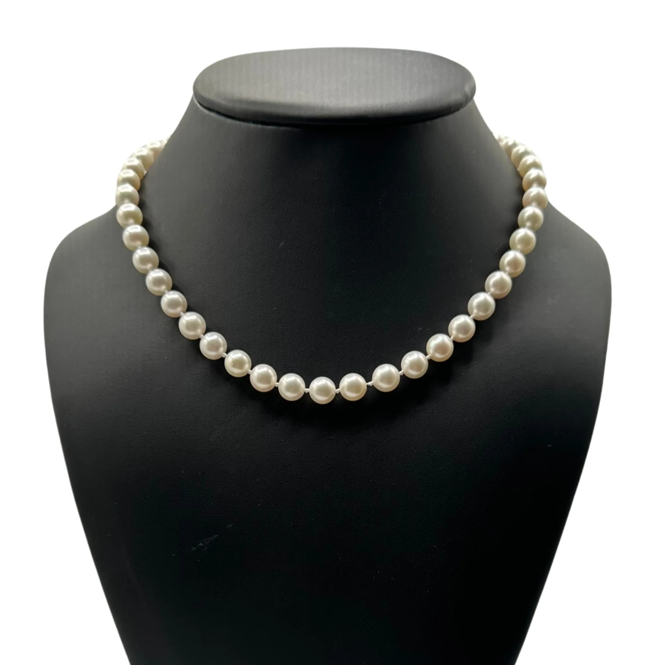 Daisy Exclusive 17" 7.5-8.0mm Single Strand Japanese Cultured Pearl Necklace with 18k Gold Lobster Clasp