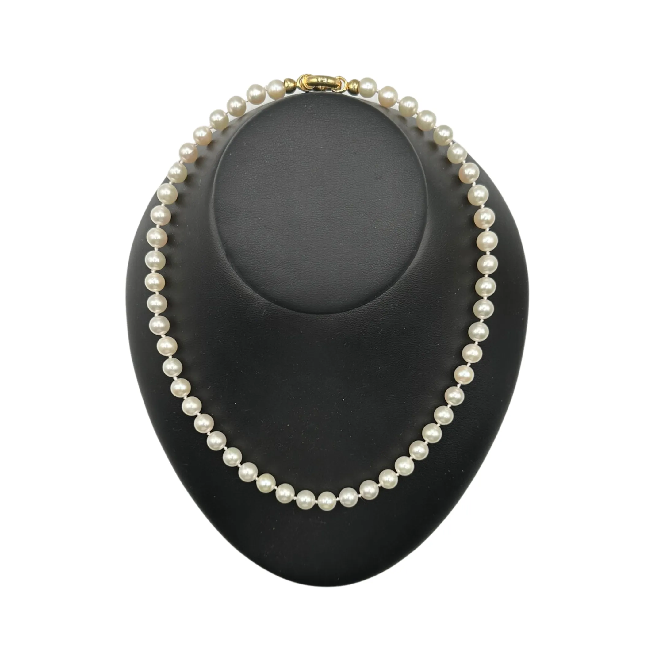 Daisy Exclusive 19" 7.5-8.0mm Single Strand Japanese Cultured Pearl Necklace with 18k Gold Spring Ring Clasp