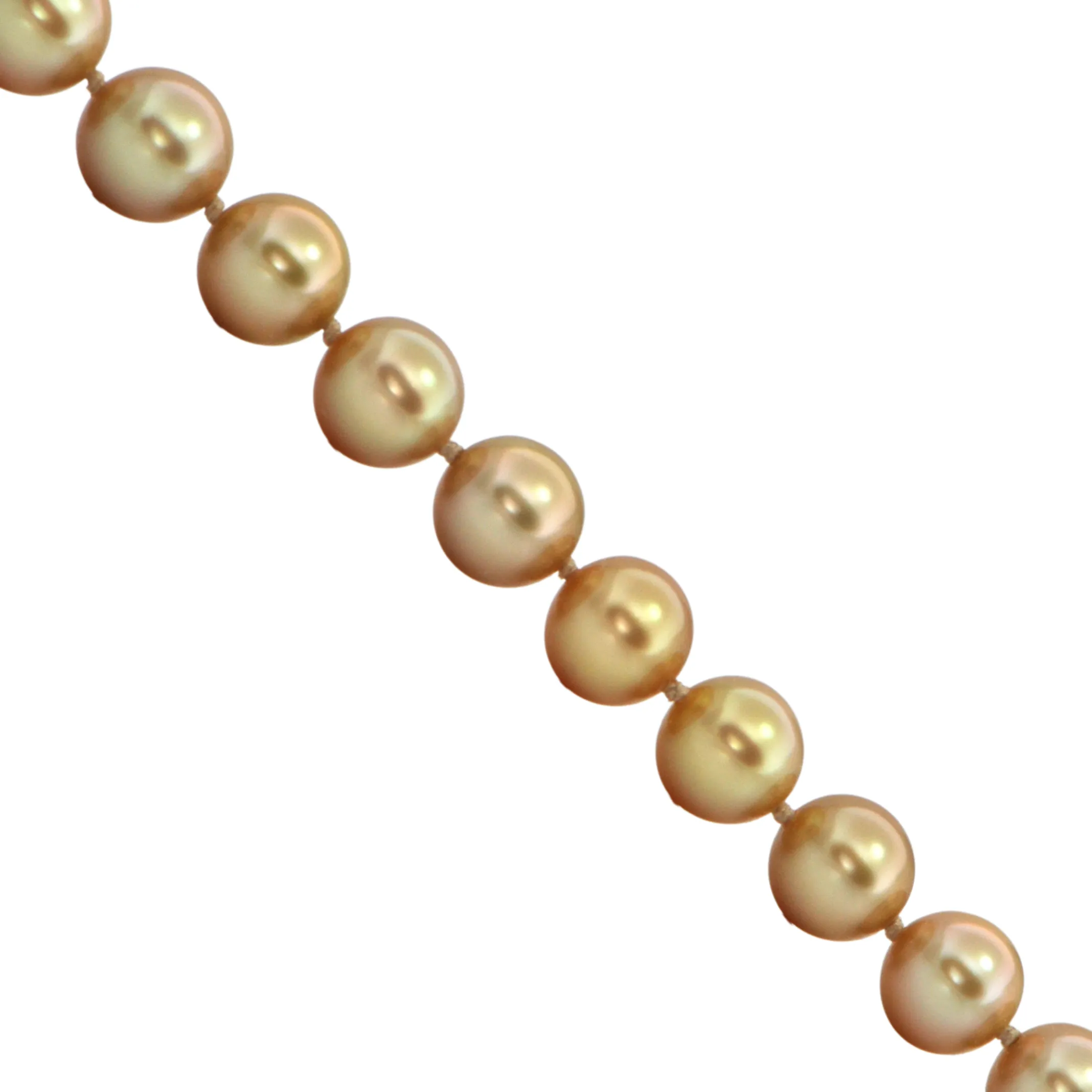 Daisy Exclusive AAA Golden South Sea Cultured Pearl Necklace with 18K Gold Clasp