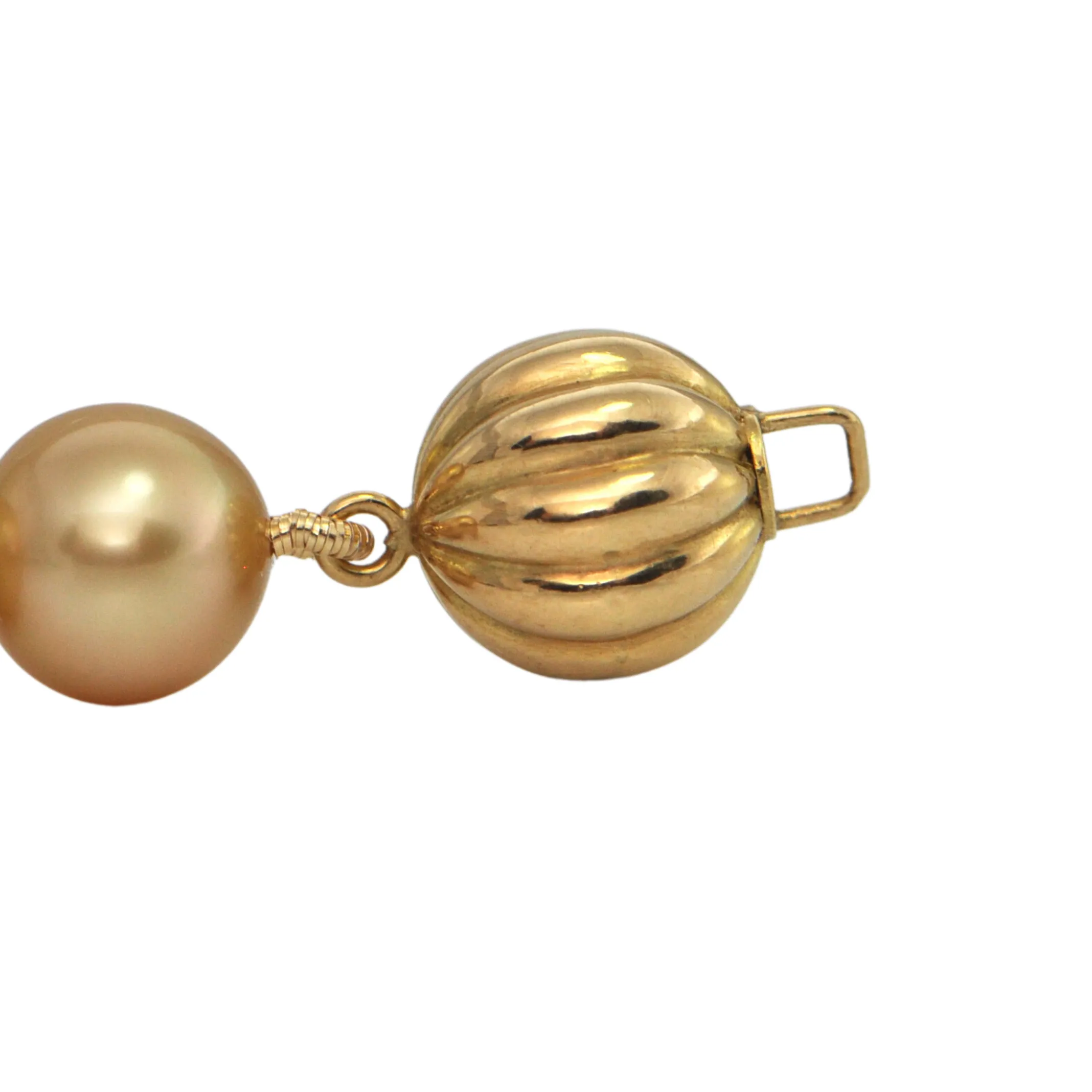 Daisy Exclusive AAA Golden South Sea Cultured Pearl Necklace with 18K Gold Clasp