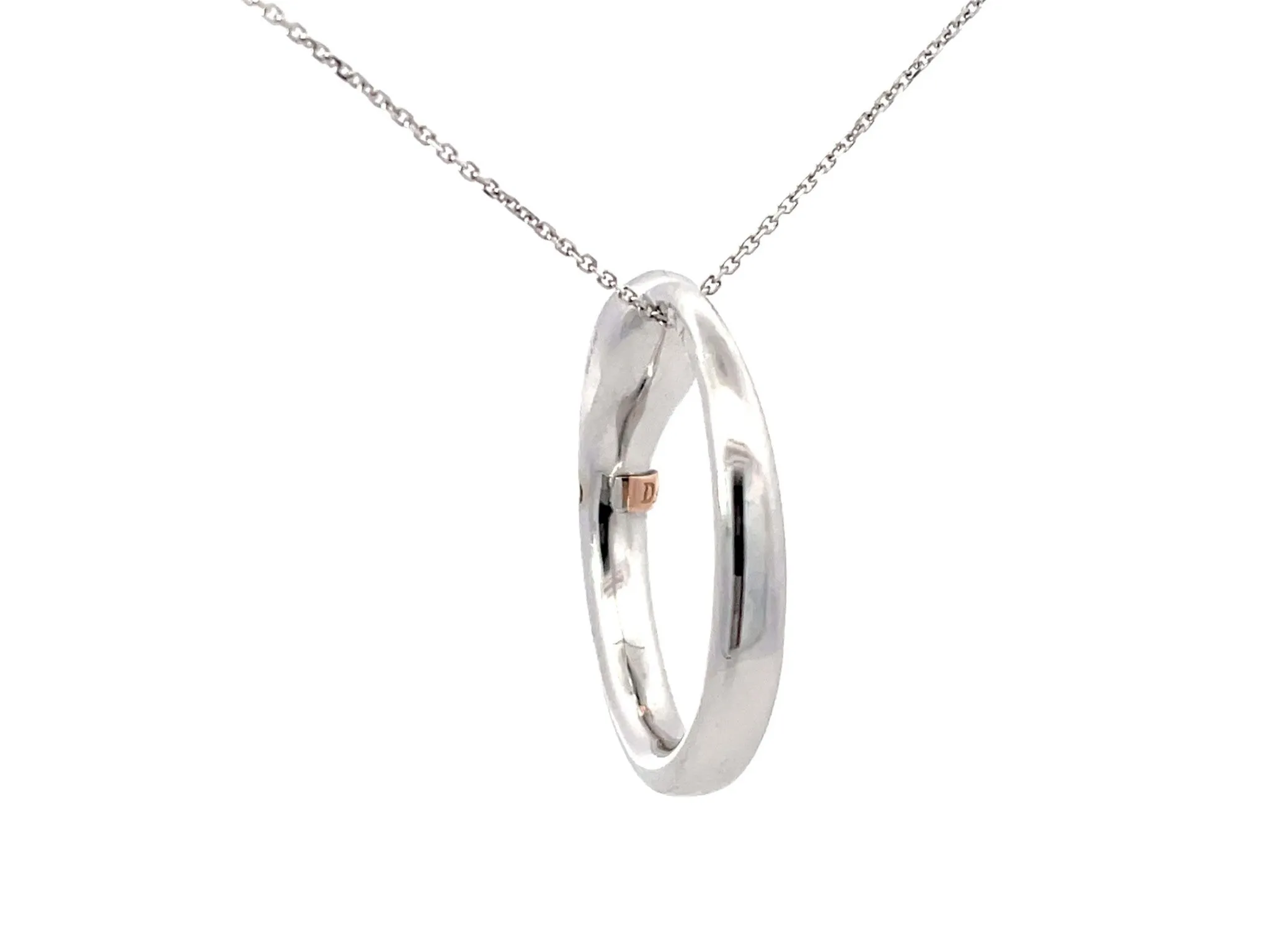 Damiani Infinito Snake Pendant Necklace in 18k White Gold