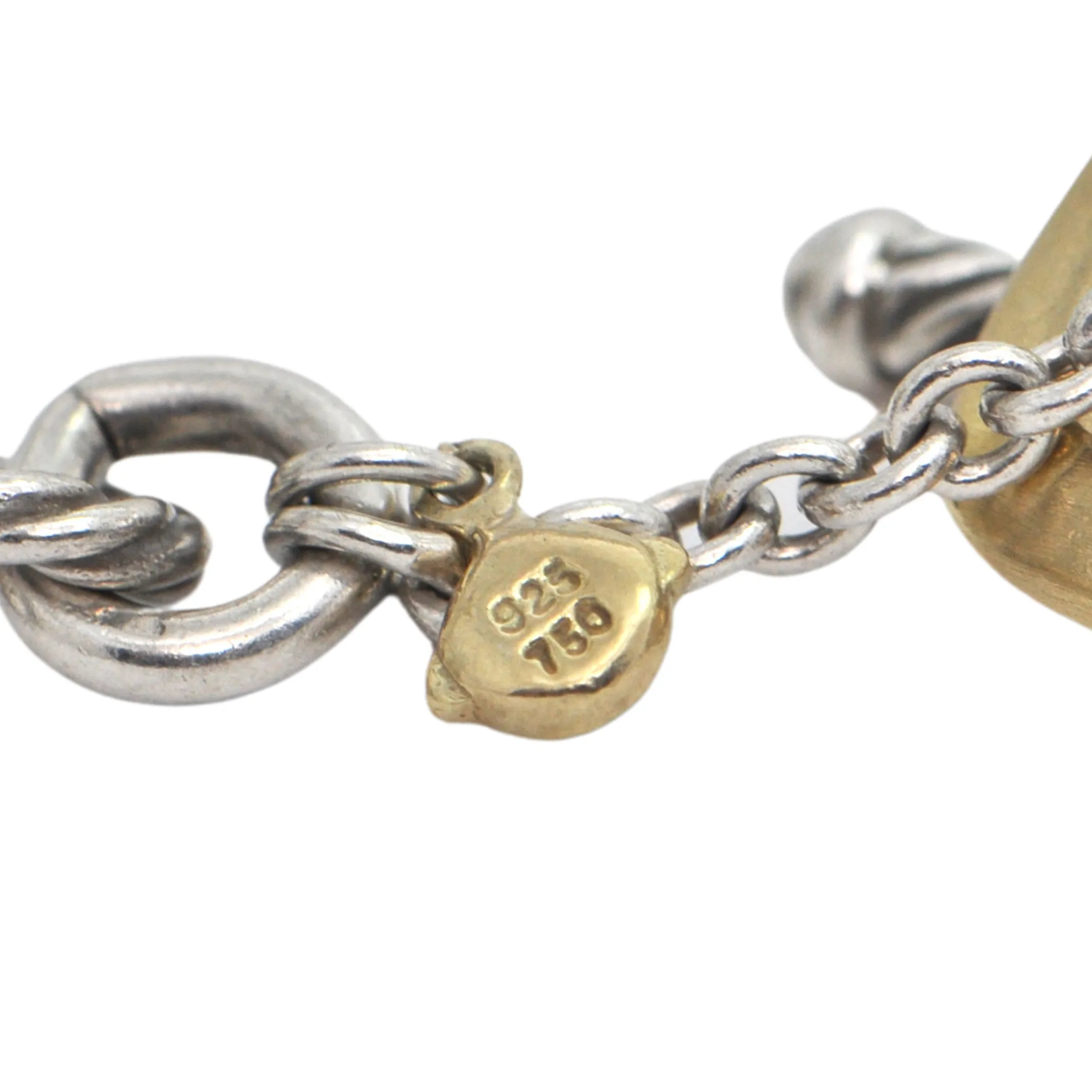 David Yurman Sterling Silver 18k Yellow Gold Figaro Link Necklace