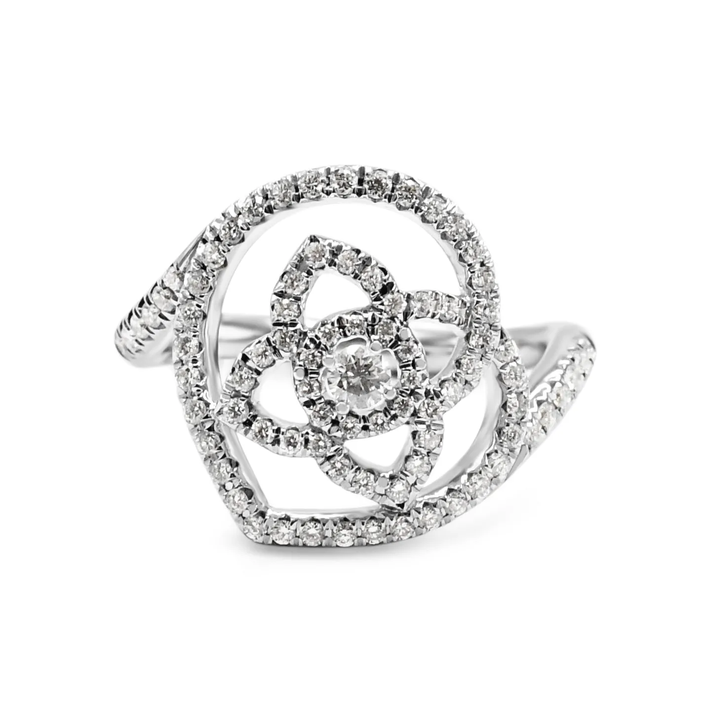 De Beers Enchanted Lotus Diamond Ring - 18ct White Gold