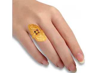 Delightful Gold Meenakari Ring