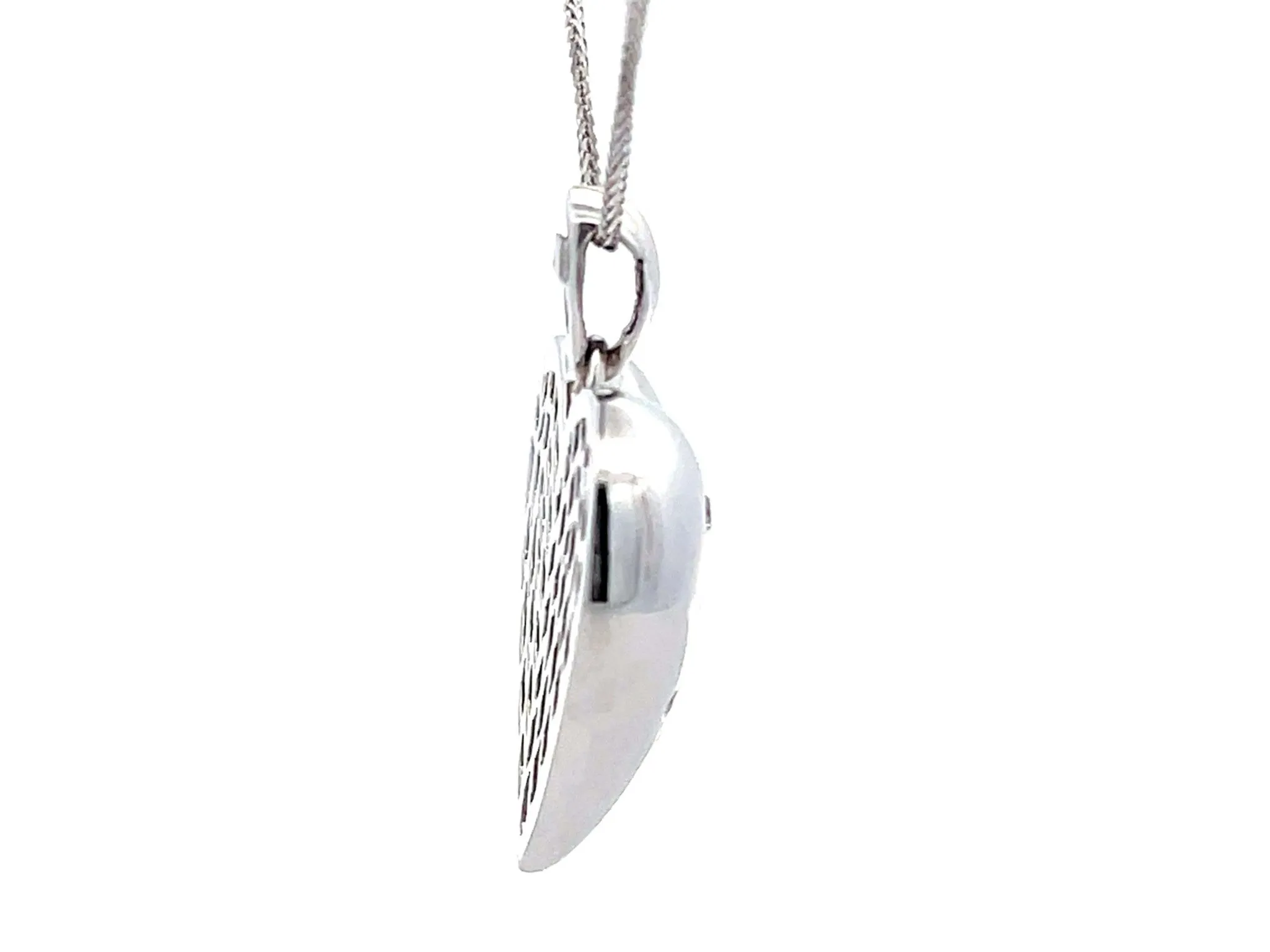 Diamond Heart Necklace in 14k White Gold