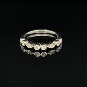Diamond Raindrop Bubble Stacking Ring in 14k White Gold - #156 - YKR01499WG