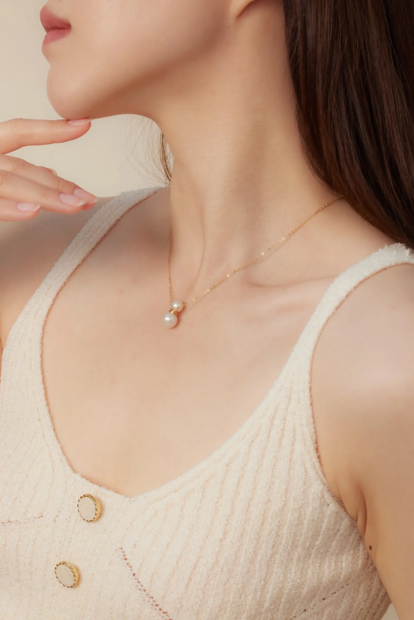 Embellished Series Snowman Pearl Pendants Necklace