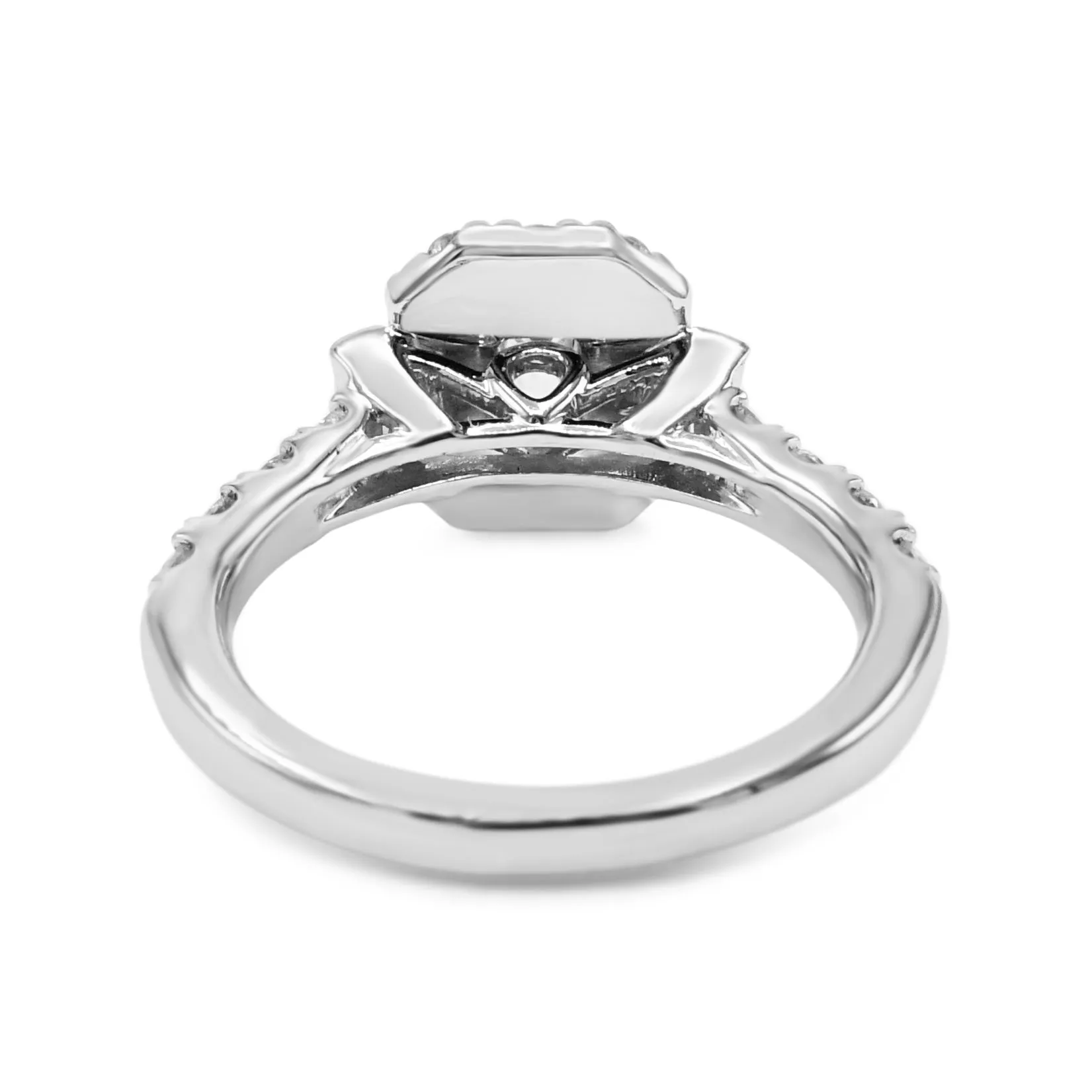 Emerald & Brilliant Cut Diamond Cluster Ring - Platinum