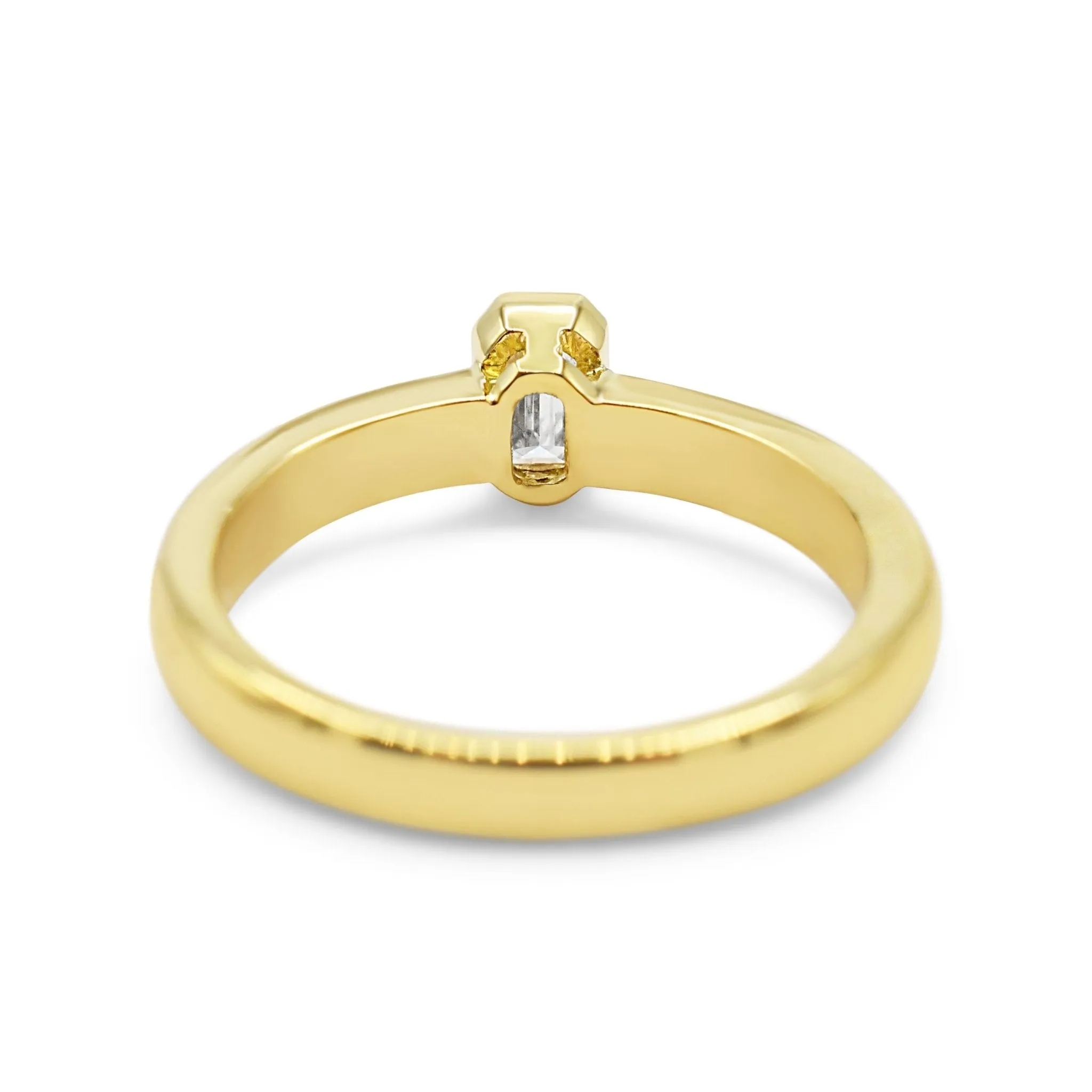 Emerald Cut Diamond Ring 0.40cts - 18ct Yellow Gold