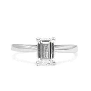 Emerald Cut Solitaire Diamond Ring 1.02cts - Platinum