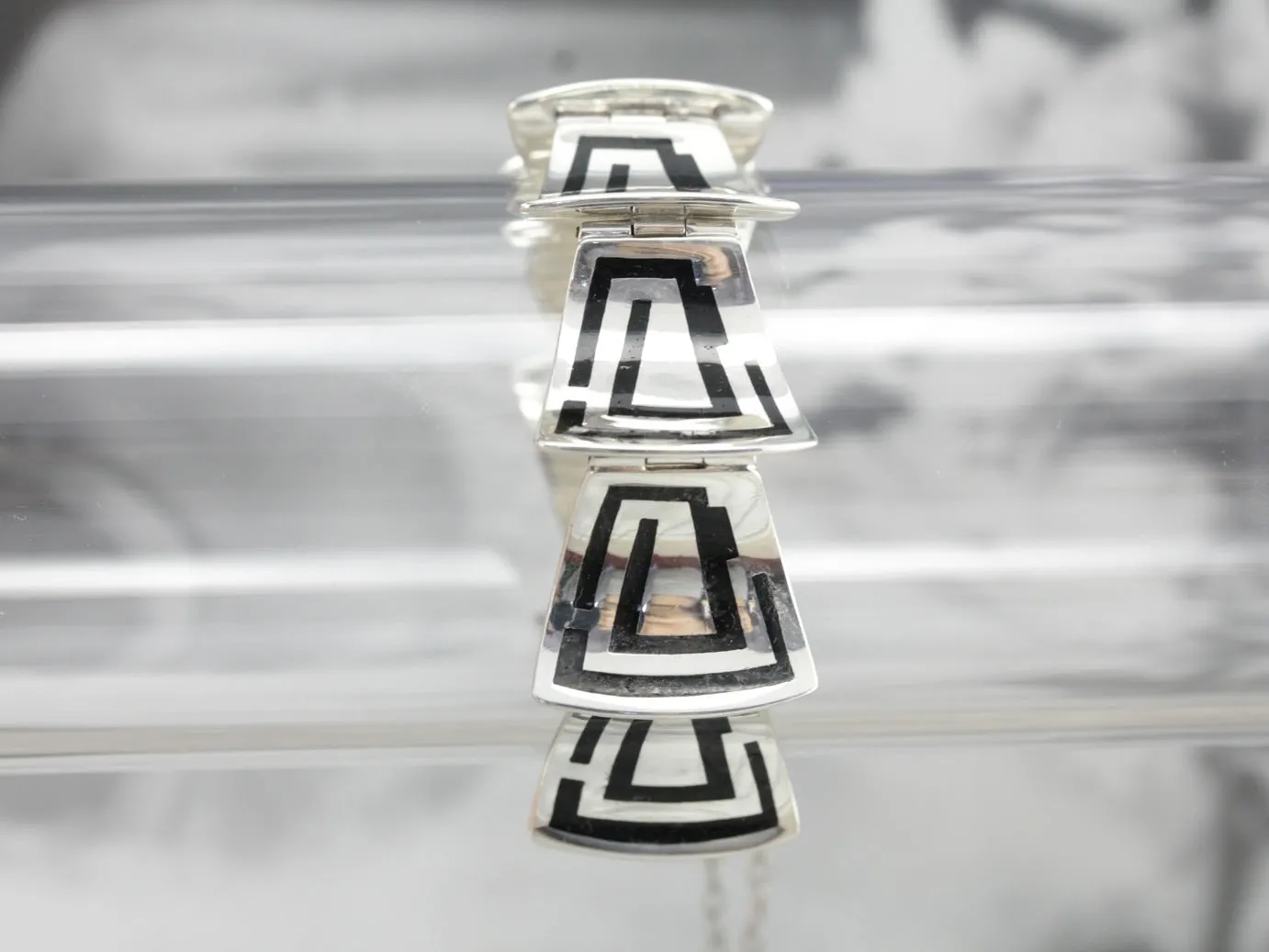 Enamel Sterling Silver Link Bracelet