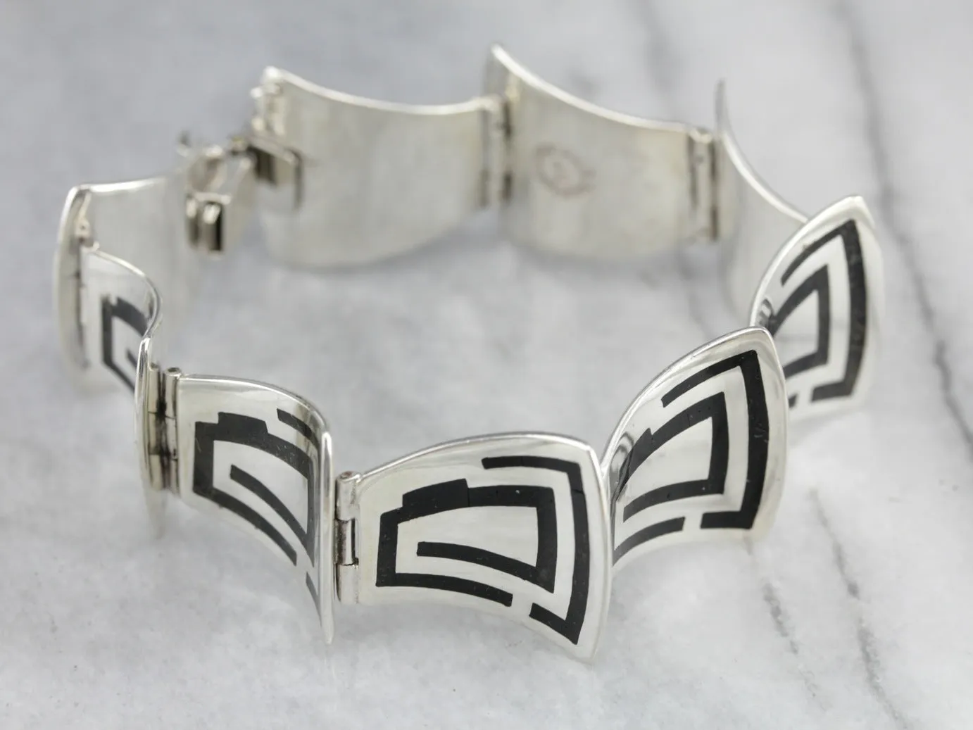 Enamel Sterling Silver Link Bracelet