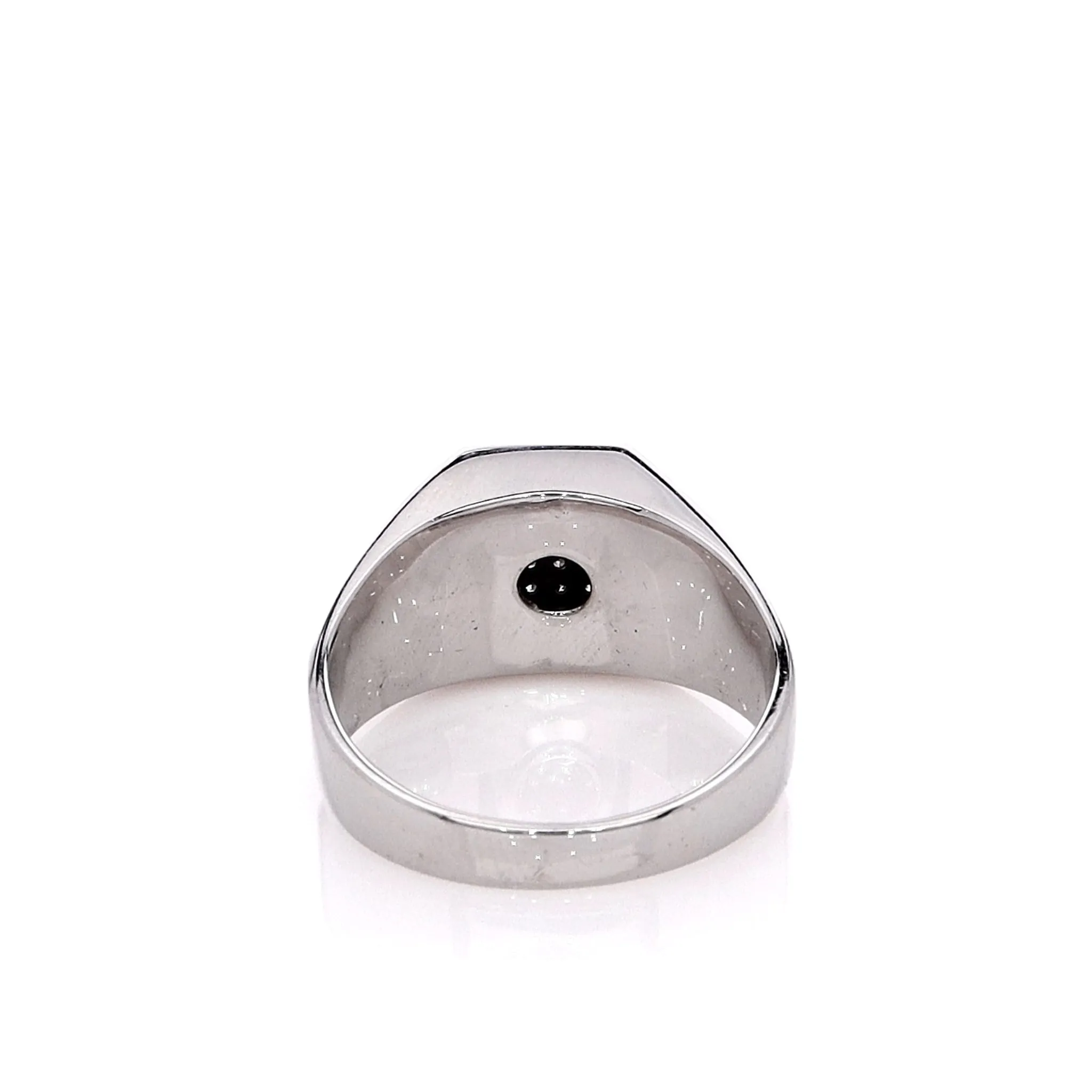 Estate 14k White Gold Gent's Square Pave Top Ring