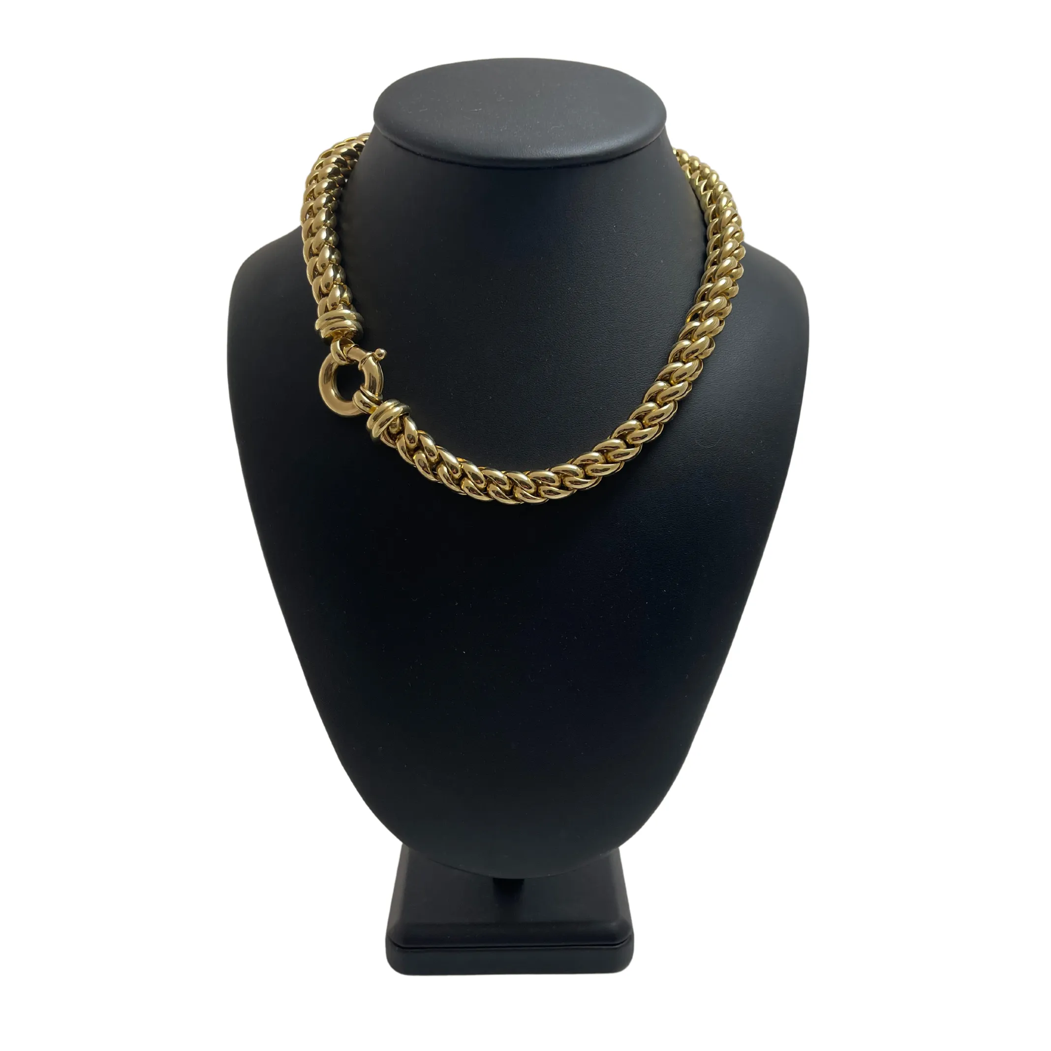 Estate 18K Gold Rounded Curb Link Necklace