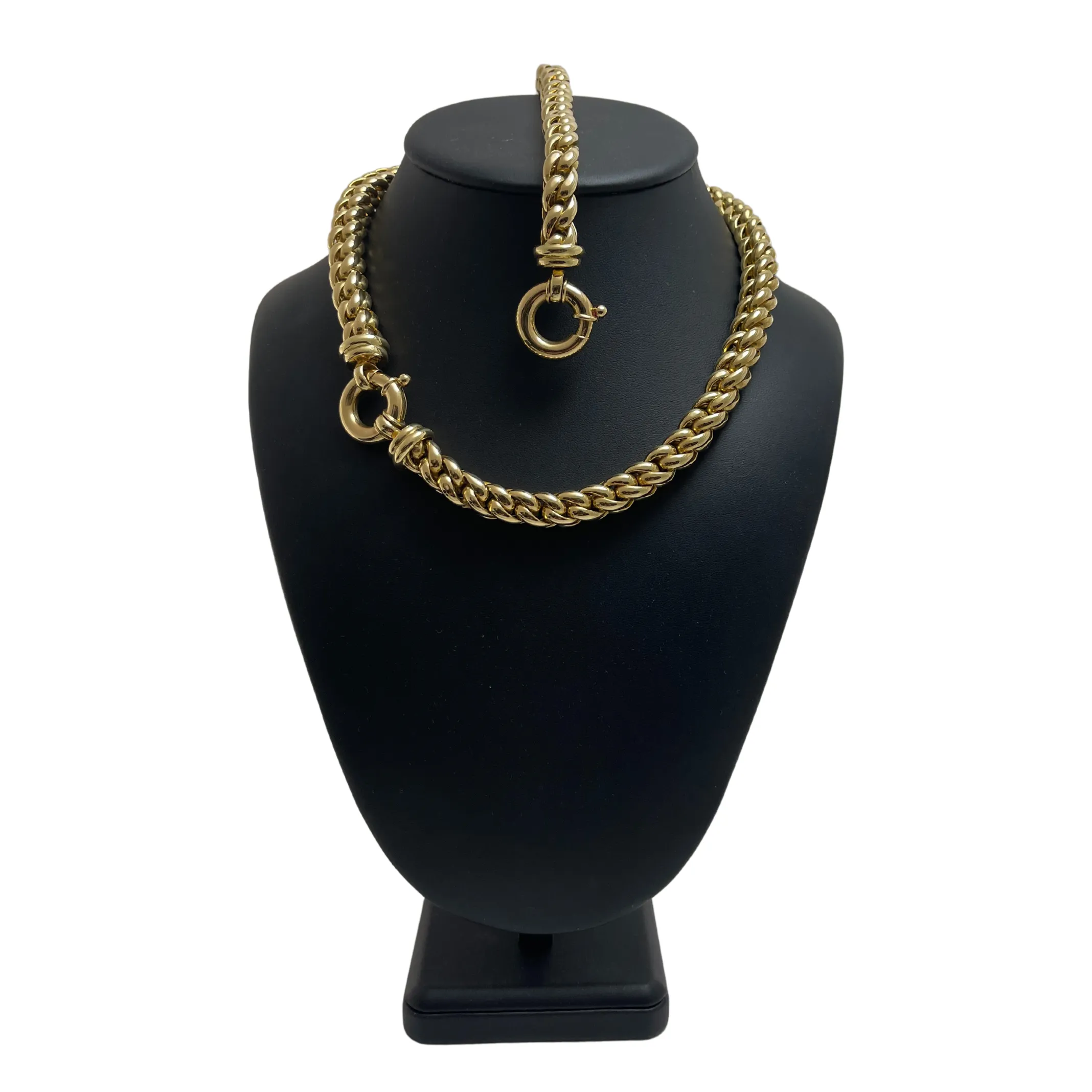 Estate 18K Gold Rounded Curb Link Necklace