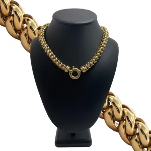 Estate 18K Gold Rounded Curb Link Necklace