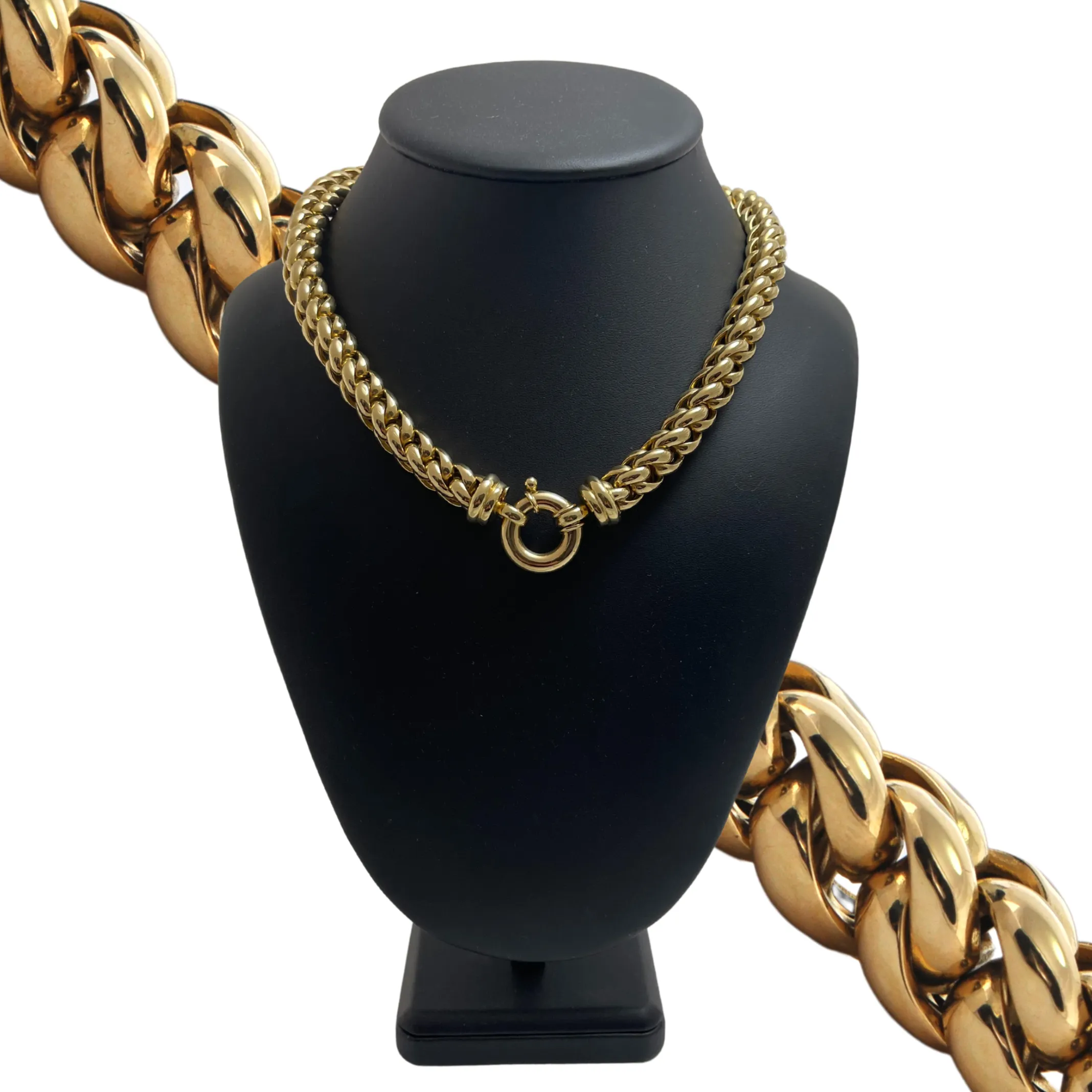 Estate 18K Gold Rounded Curb Link Necklace