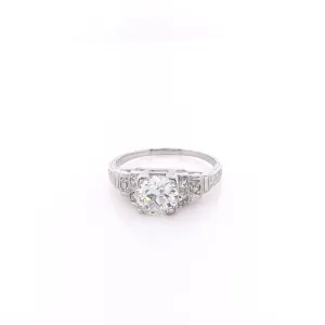 Estate 20 Karat White Gold Diamond Engagement Ring