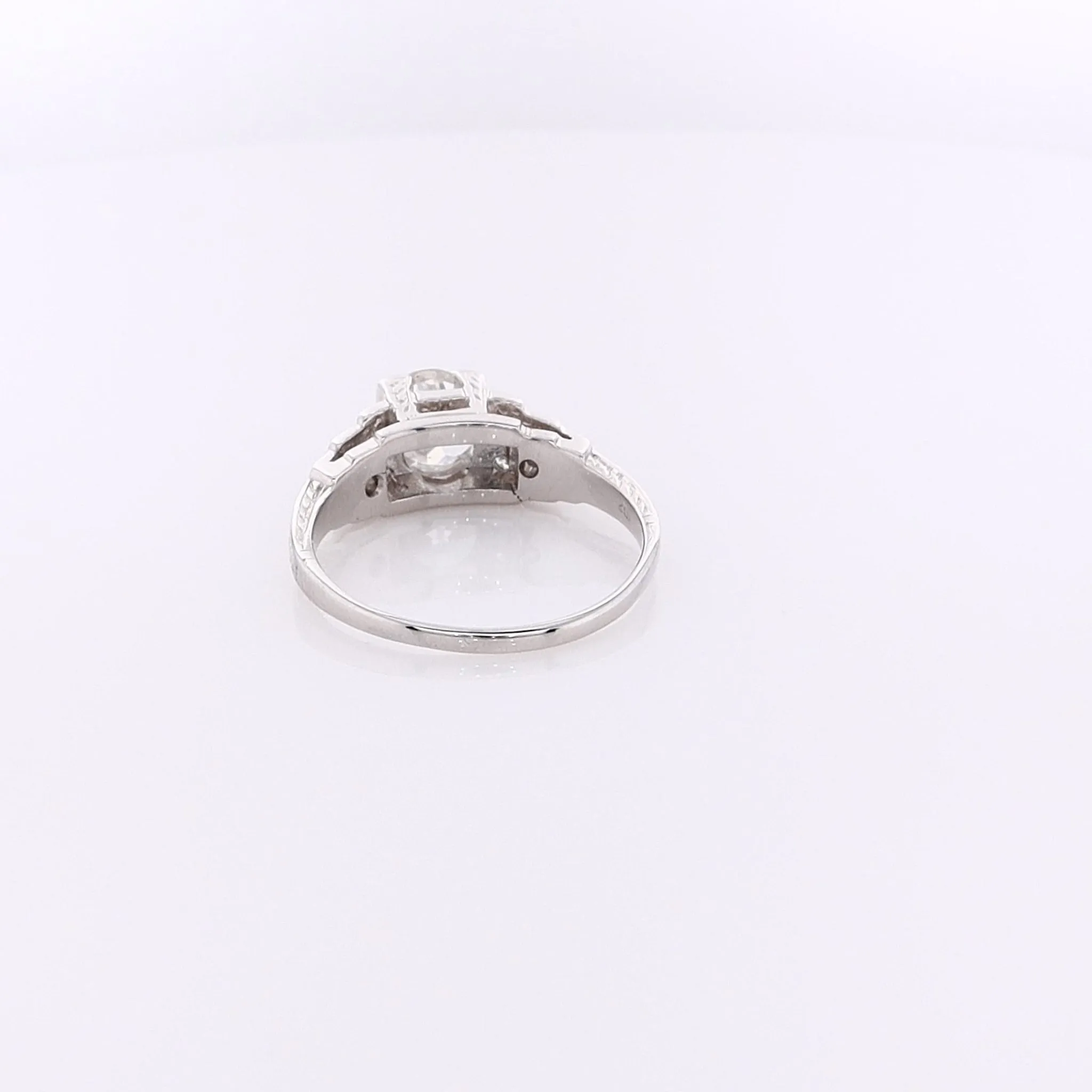 Estate 20 Karat White Gold Diamond Engagement Ring