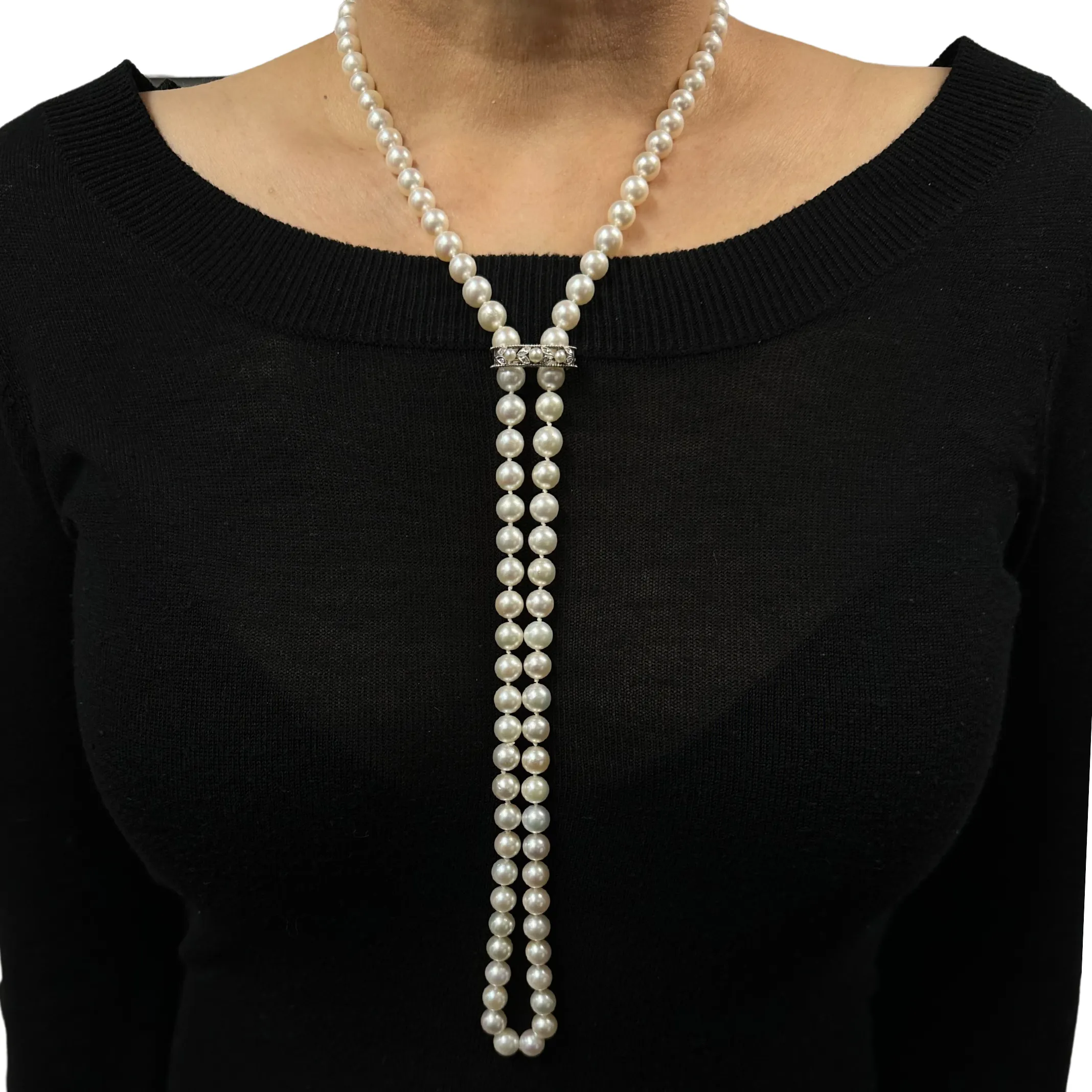 Estate Opera Length (35") Cultured Japanese Akoya Pearl Necklace