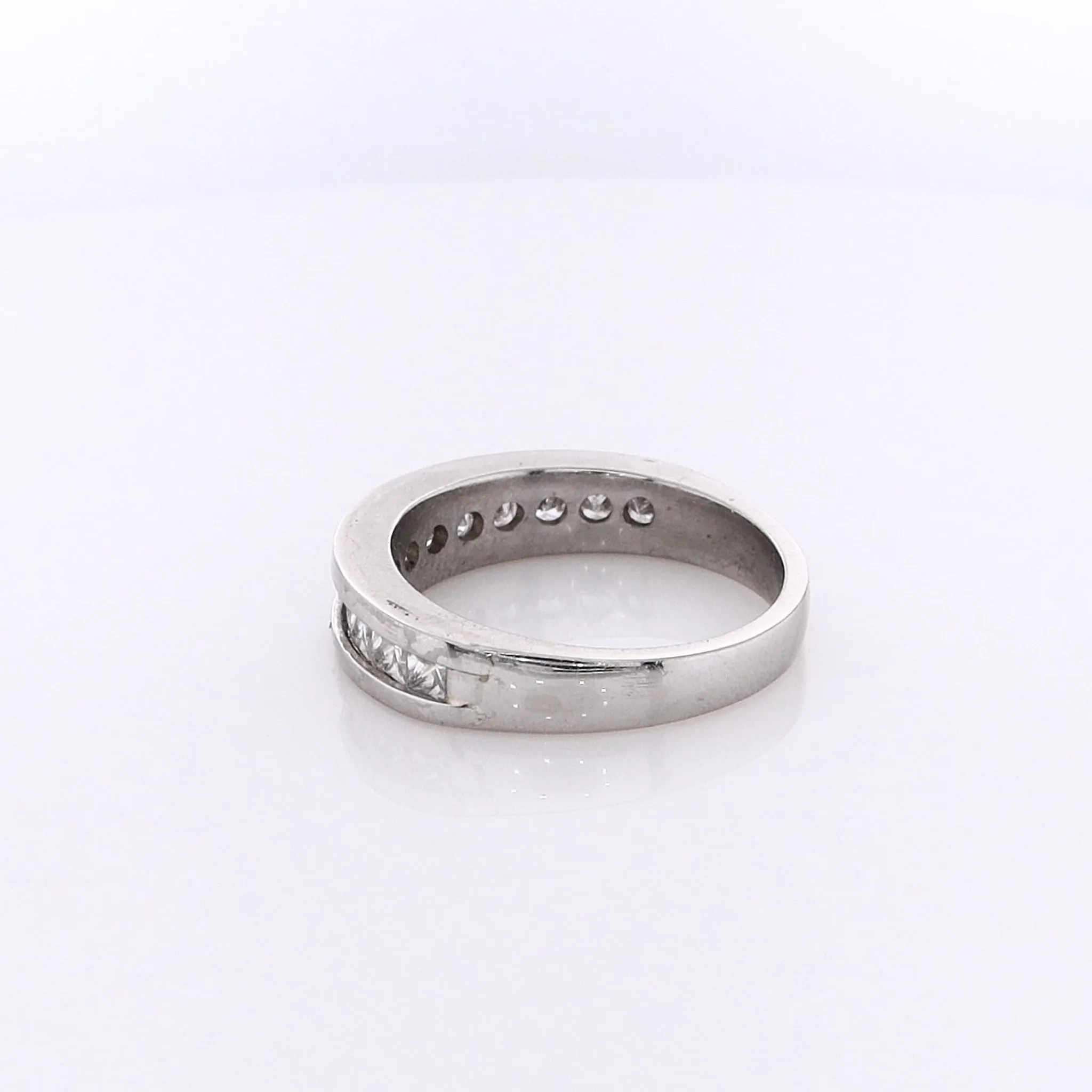 Estate Platinum Channel Set Diamond Wedding Band