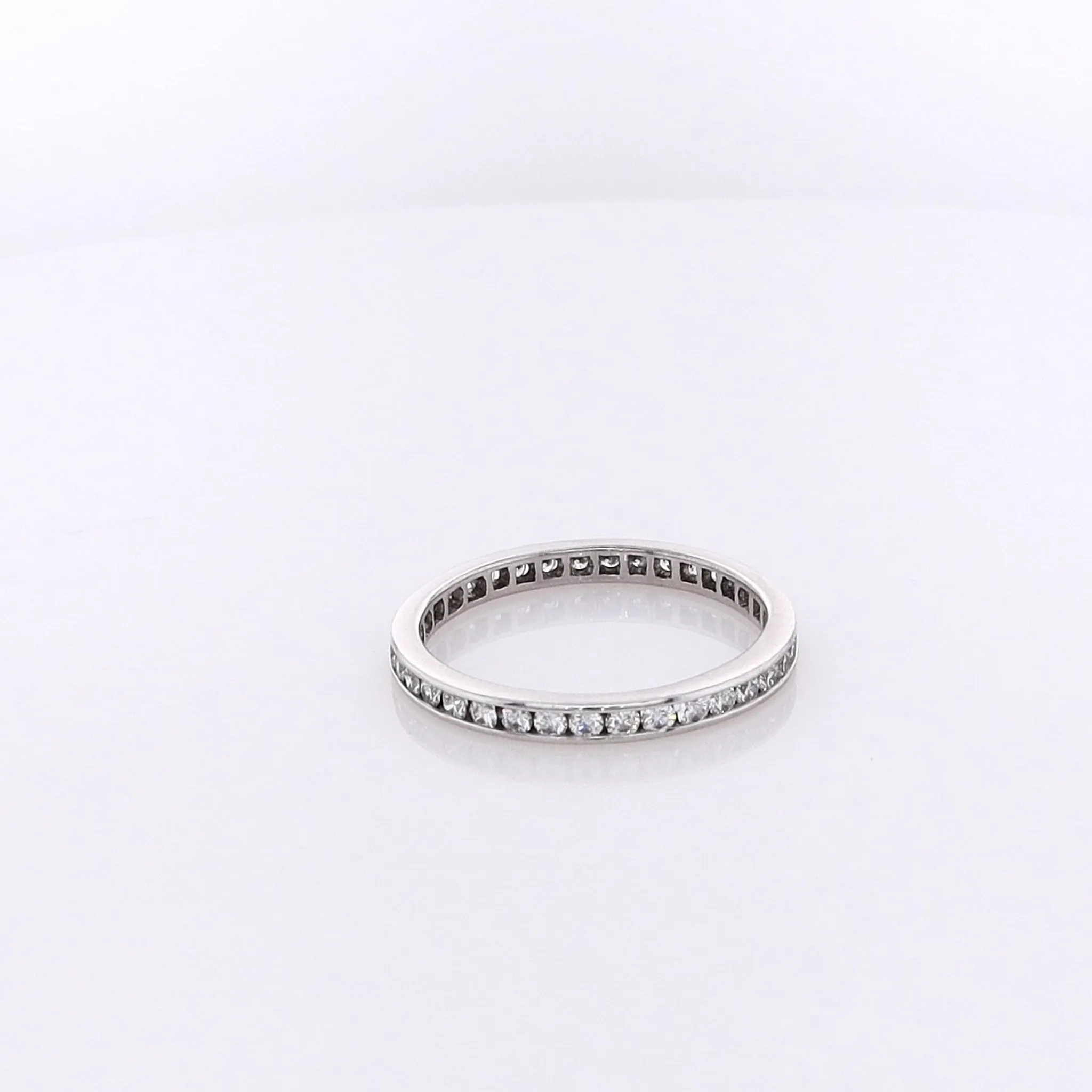 Estate Platinum Eternity Channel Set Diamond Wedding Band
