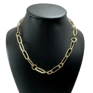 Estate 'Pomellato' 18K Gold Oval and Round Link Necklace