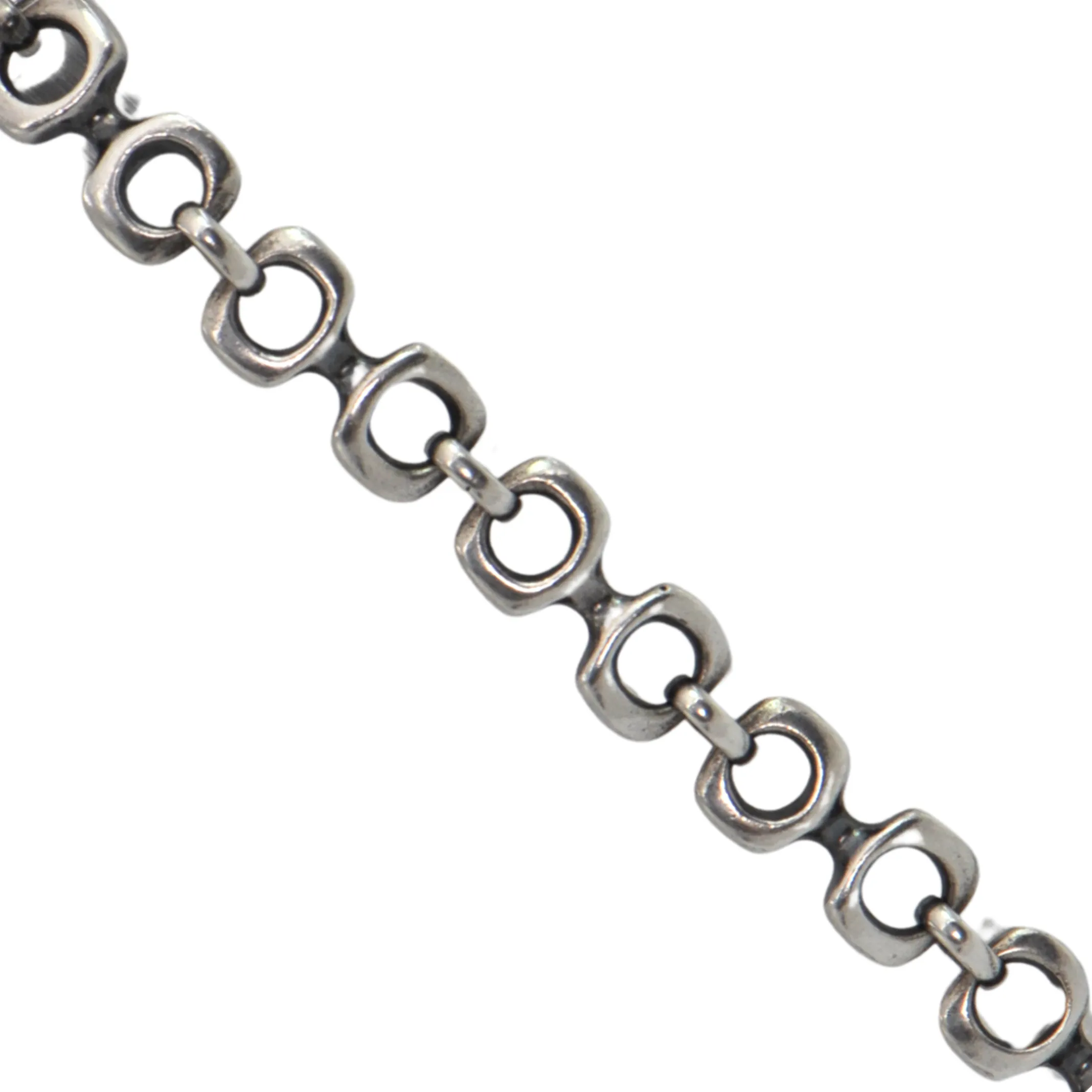 Estate Signed Walter Schluep Sterling Silver Fancy Link Necklace