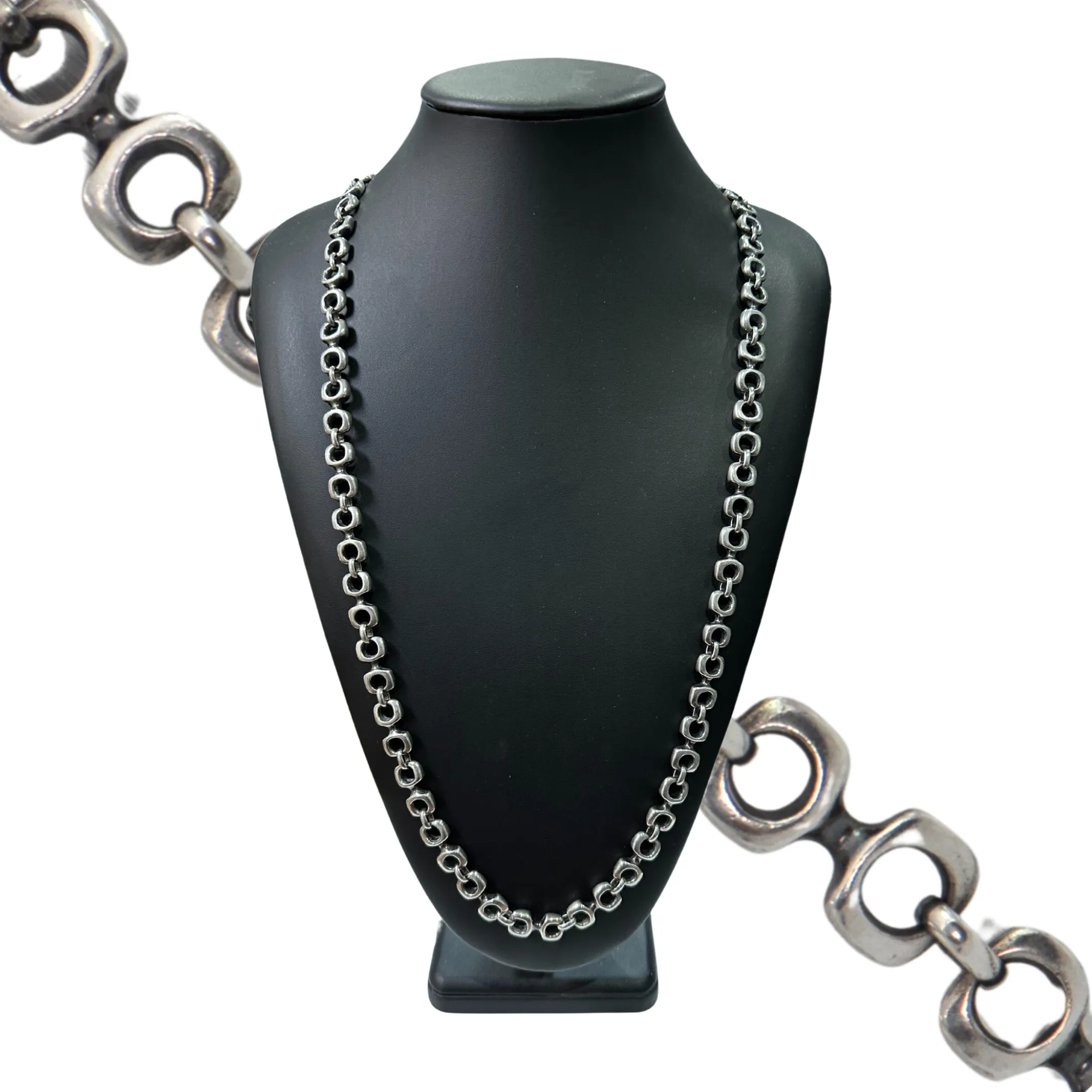 Estate Signed Walter Schluep Sterling Silver Fancy Link Necklace