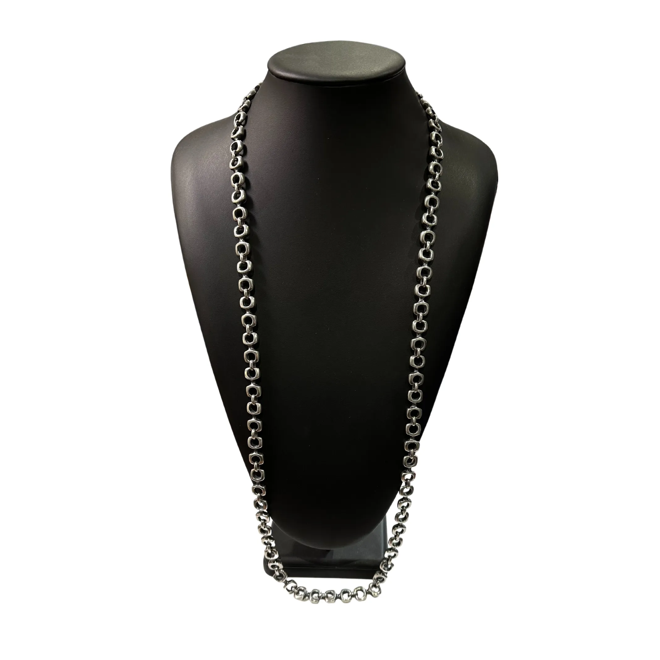 Estate Signed Walter Schluep Sterling Silver Fancy Link Necklace