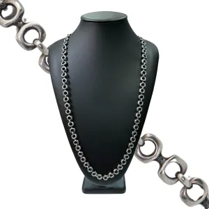 Estate Signed Walter Schluep Sterling Silver Fancy Link Necklace