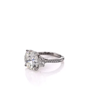 Estate Tacori Platinum 6.18ct Three Stone Center Diamond Engagement Ring