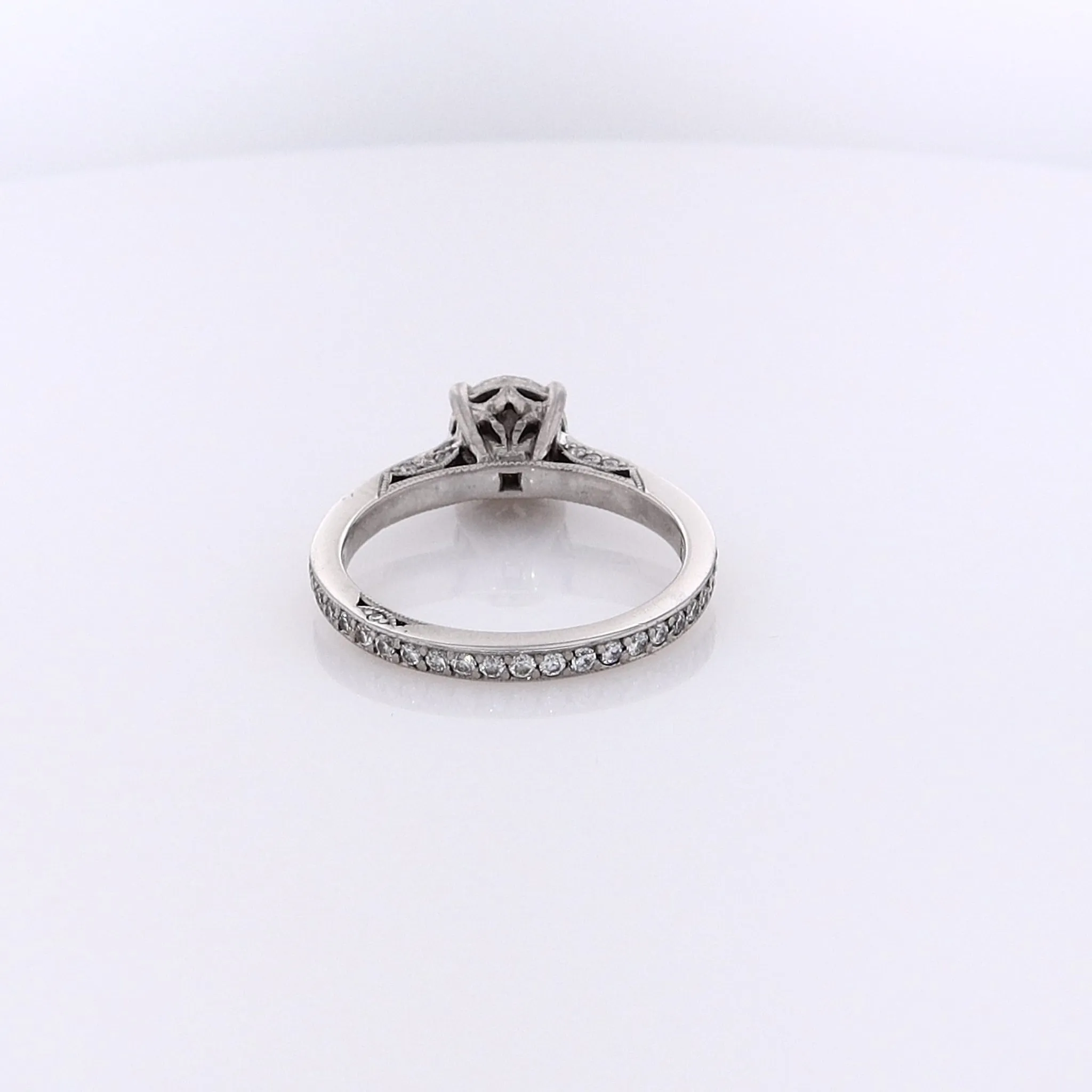 Estate Tacori Platinum Diamond and Milgrain Eternity Engagement Ring With GIA Certification #1167639868