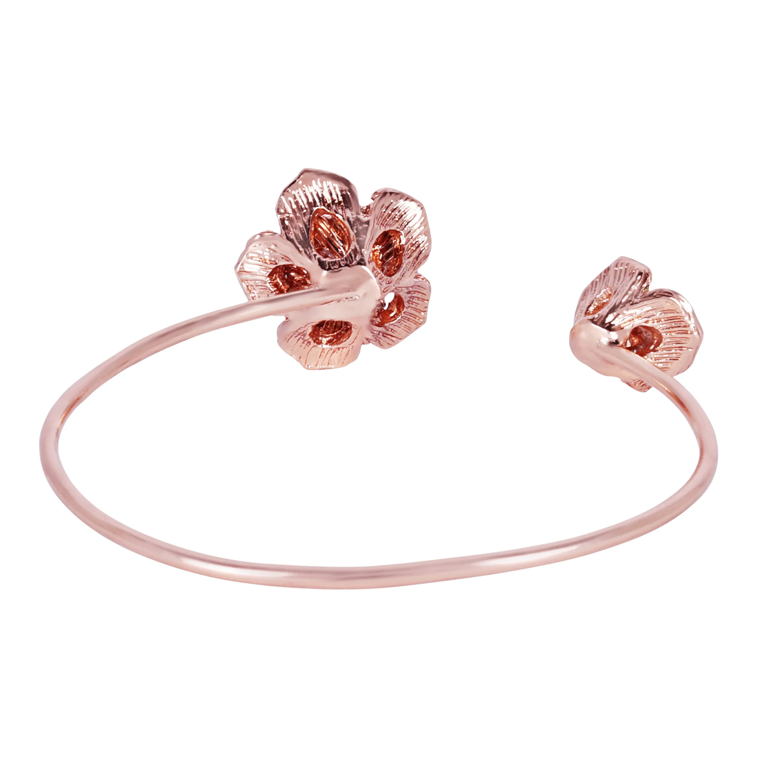 Estele Rose Collectiona??? Stunning Floral Rose Design Cuff Bracelet with Premium Rosegold Finish Jewelry for Womena??? A Timeless Piece for All Occasions