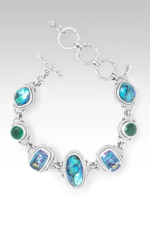 Faith is Confidence Bracelet? in Bali Waters Abalone, Dragon Wings? Mystic Quartz & Green Onyx