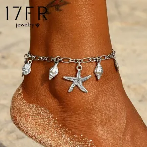 FNIO Vintage star pendant anklets for women 2018 ankle bracelets on the leg bohemian foot beach jewelry Party gift free drop