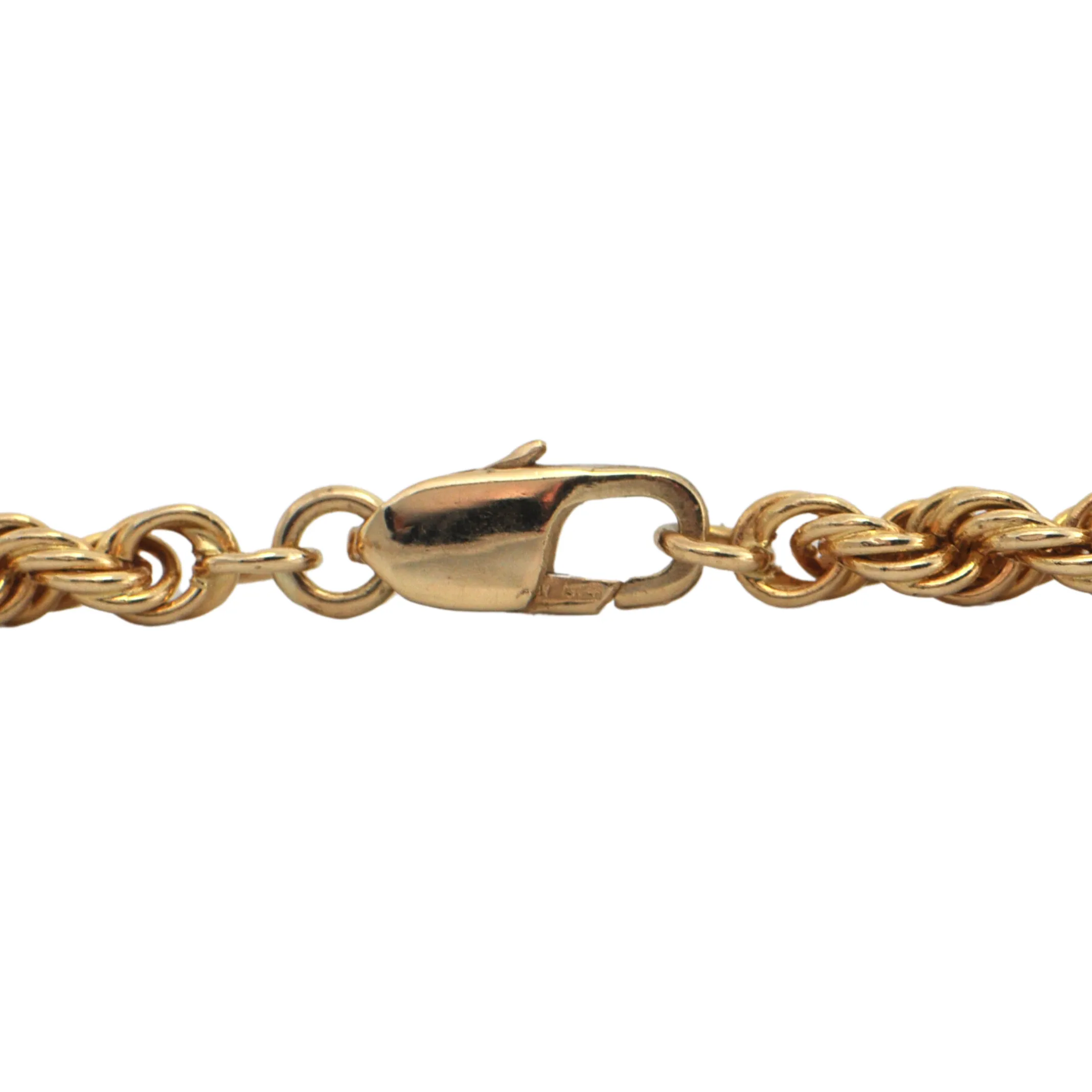 French 18k Yellow Gold Rope Chain Necklace
