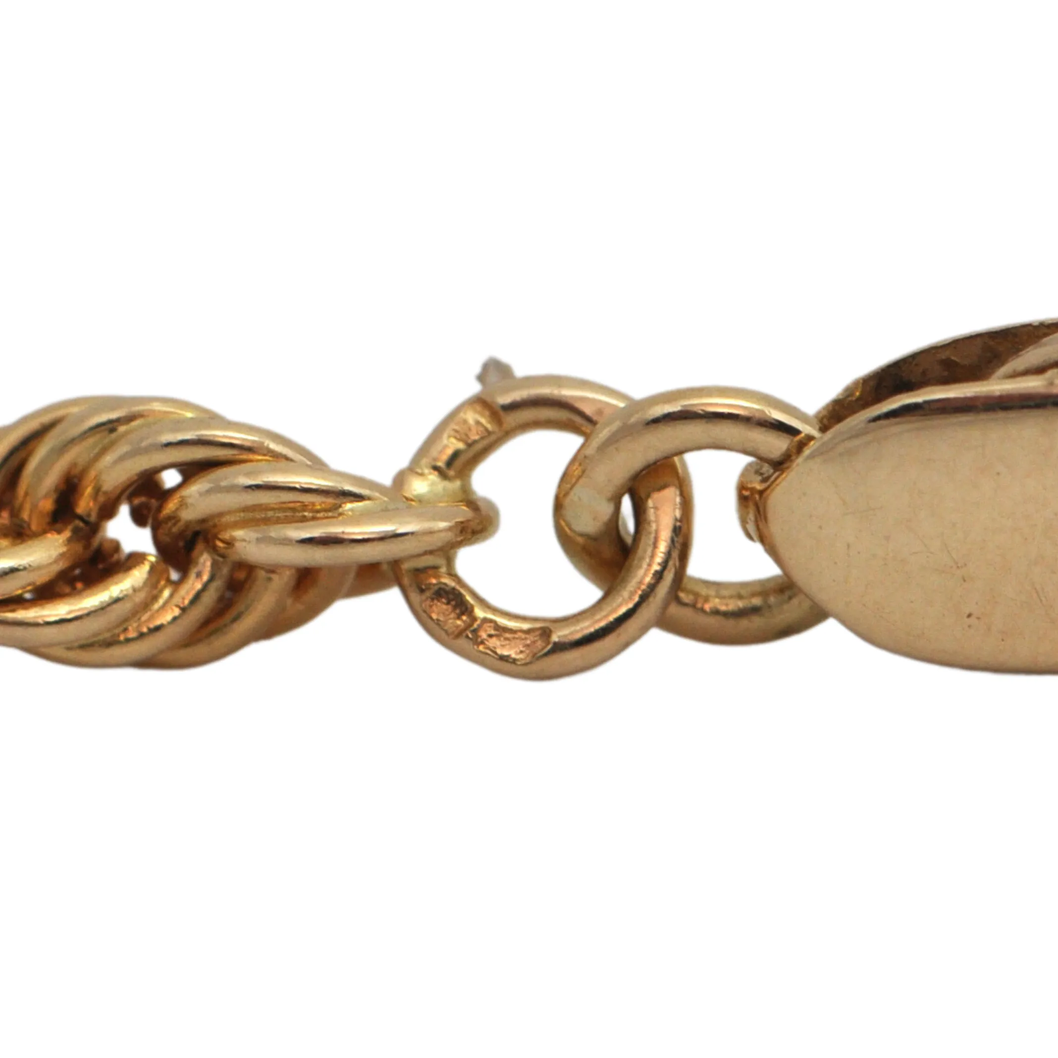 French 18k Yellow Gold Rope Chain Necklace