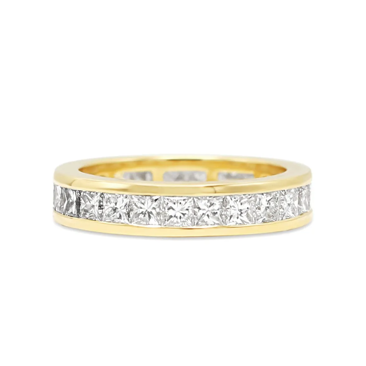 Full Eternity Ring Princess Cut Diamond - 18ct Yellow Gold
